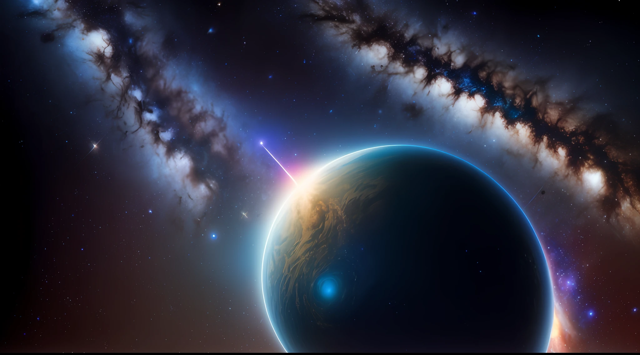 masterpiece, best quality, high quality, extremely detailed CG unity 8k wallpaper, Depth of Field, HDR,,Photorealistic,extremely detailed, Intricate, High Detail, universe, space, galaxy, stars, planets, astronomy, cosmos, celestial, nebula, black hole, solar system, cosmic rays, supernova, deep space, astronomical objects