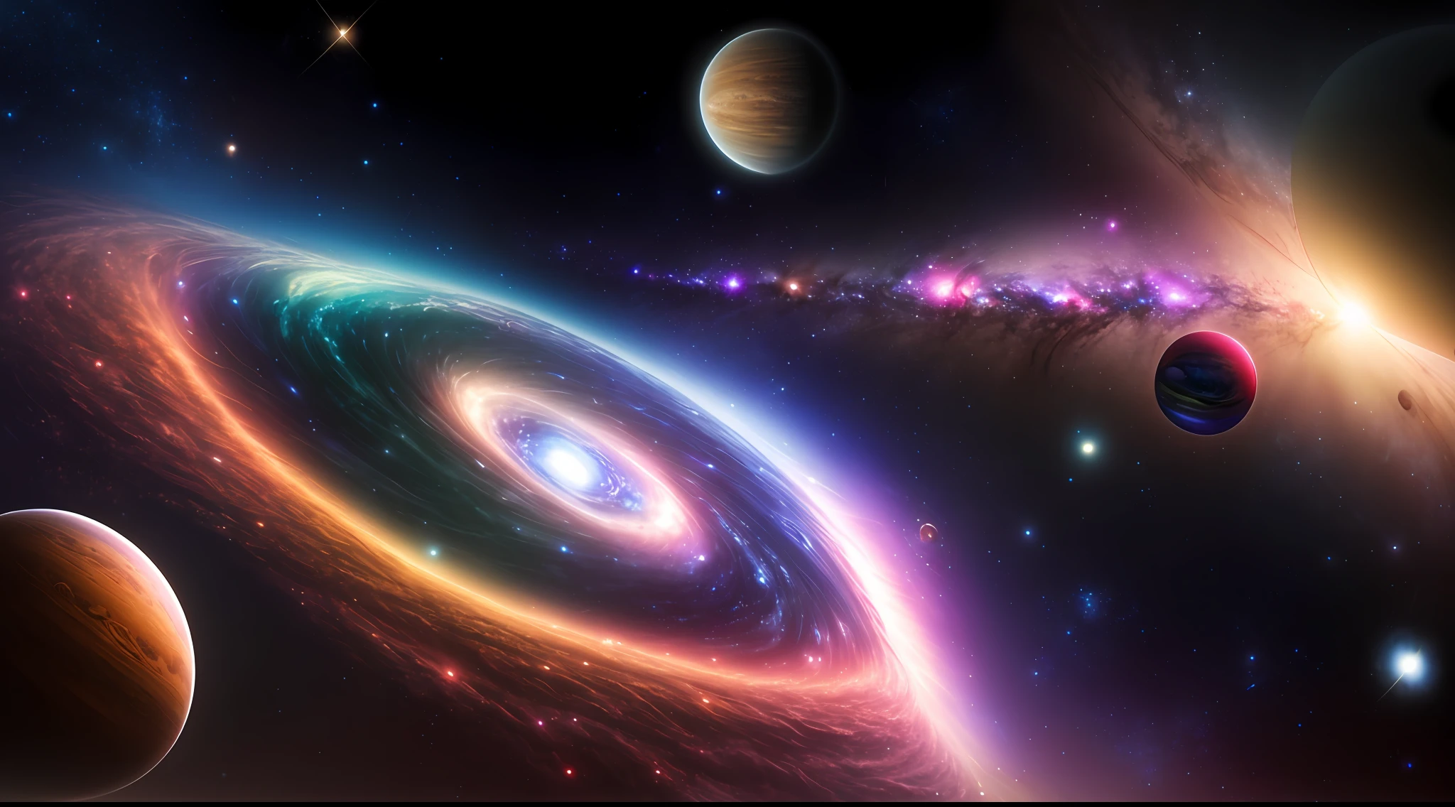 masterpiece, best quality, high quality, extremely detailed CG unity 8k wallpaper, Depth of Field, HDR,,Photorealistic,extremely detailed, Intricate, High Detail, universe, space, galaxy, stars, planets, astronomy, cosmos, celestial, nebula, black hole, solar system, cosmic rays, supernova, deep space, astronomical objects