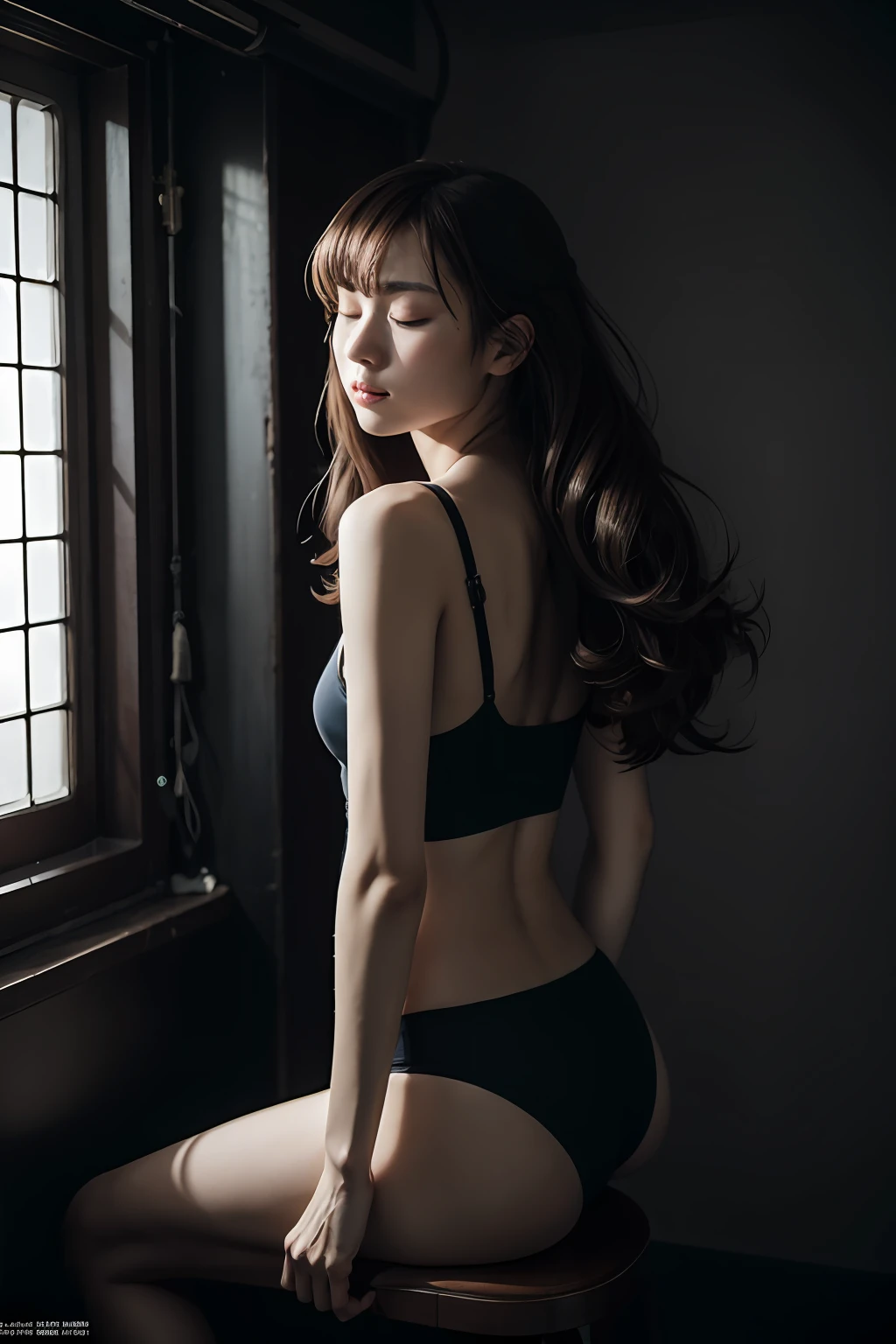 (1 girl:1.3), ((leaning on the back, 21 years old korean cute girl, long curly hair),sleeping, closed eyes, spread legs, straight to viewer), pilot uniform, pilot cap, airplane interior, pov, Ray Tracing, realistic, photorealistic, detailed, realistic details, depth of field, (realistic, photo-realistic:1.37), (8k, RAW photo, best quality, masterpiece:1.2), dark alley, ultra-detailed, physically-based rendering, ultra high res, professional lighting, dramatic lighting