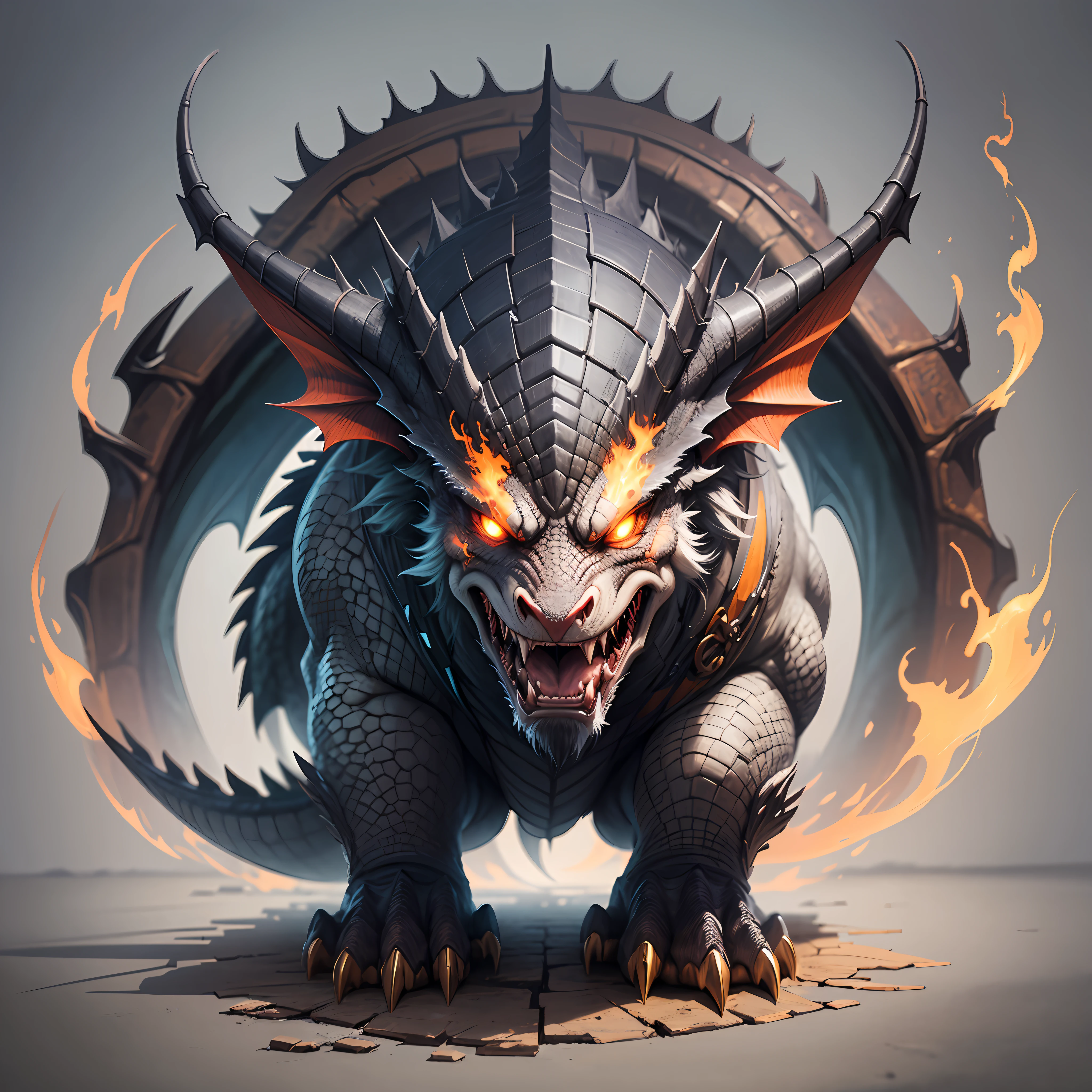 warrior sticker, dragon, logo