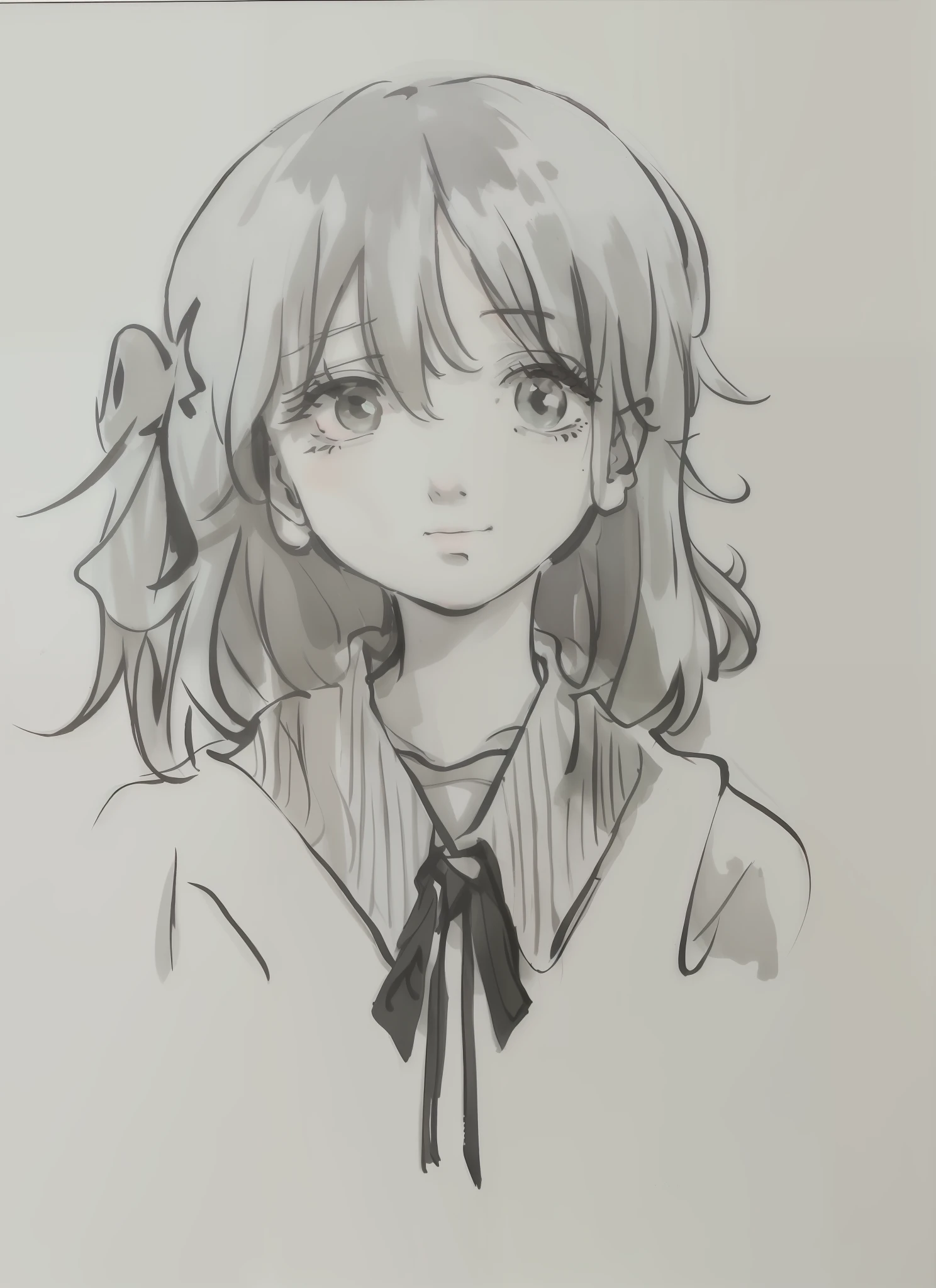 A painting of a girl carrying a bird on her shoulder, anime sketch, Portrait of an anime girl, Anime style portrait, anime portrait, An anime girl, portrait of an anime girl, Anime girl, Line sketch!!, portrait of cute anime girl, anime moe art style, chihiro! fujisaki, flat anime style shading, up of young anime girl, portrait anime girl