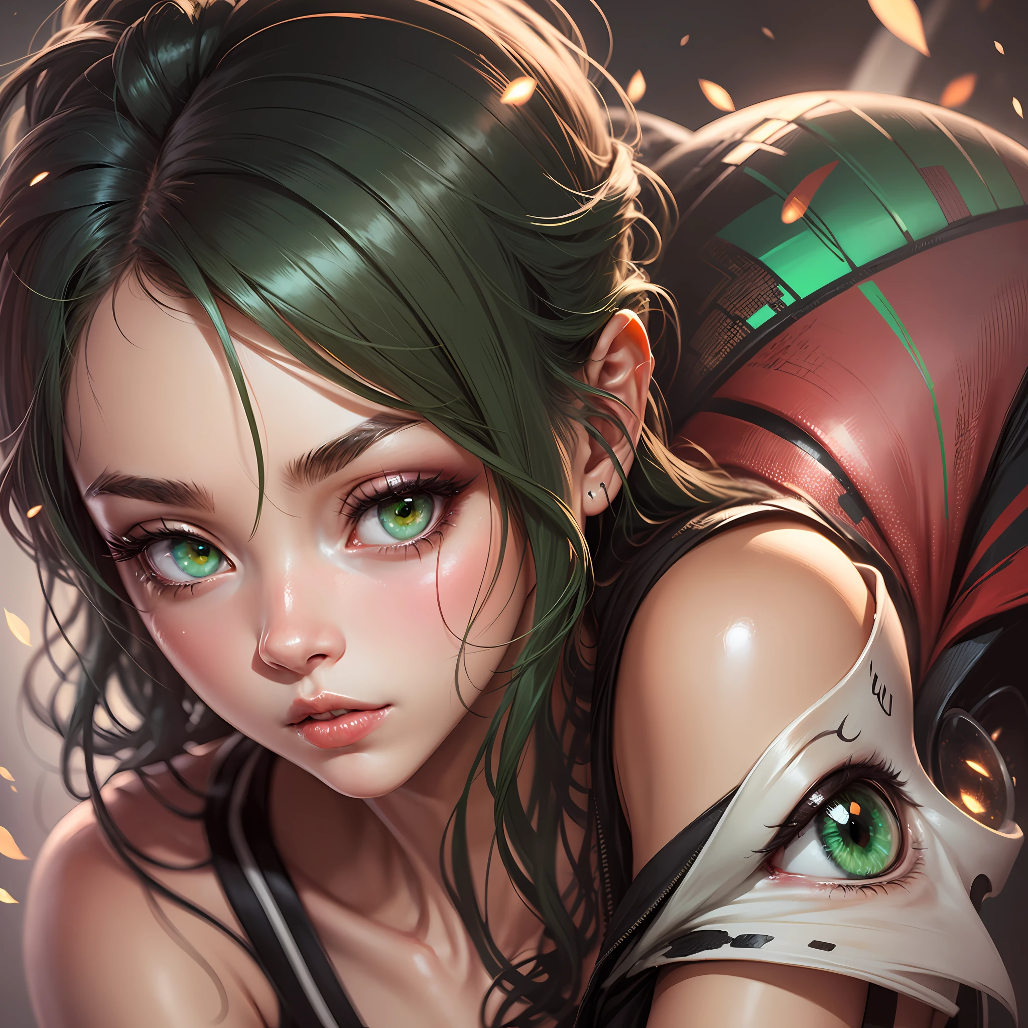 wlop, female, green eyes, beauty --auto --s2