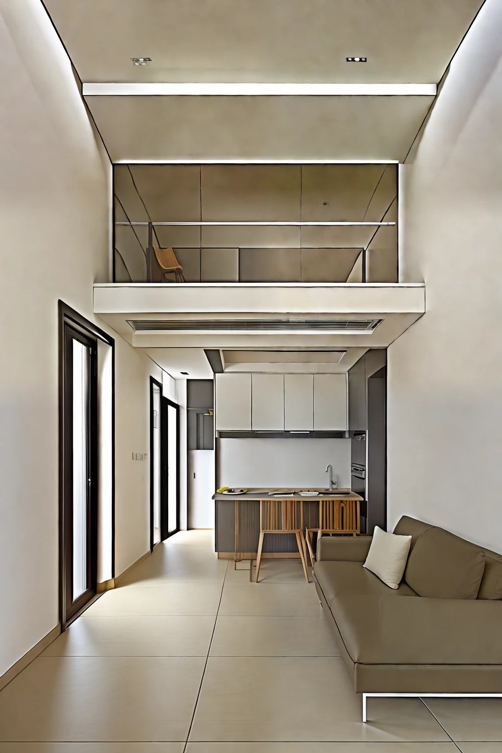 Living room design，3.8 meters*3.8 meters，Small living room，On the west side against the wall is a three-seat sofa，refrigerator，Small square table，In the middle is the coffee table，On the east wall is a large television，To the north are the toilet doors and walkways，To the south are the windows and kitchen doors，