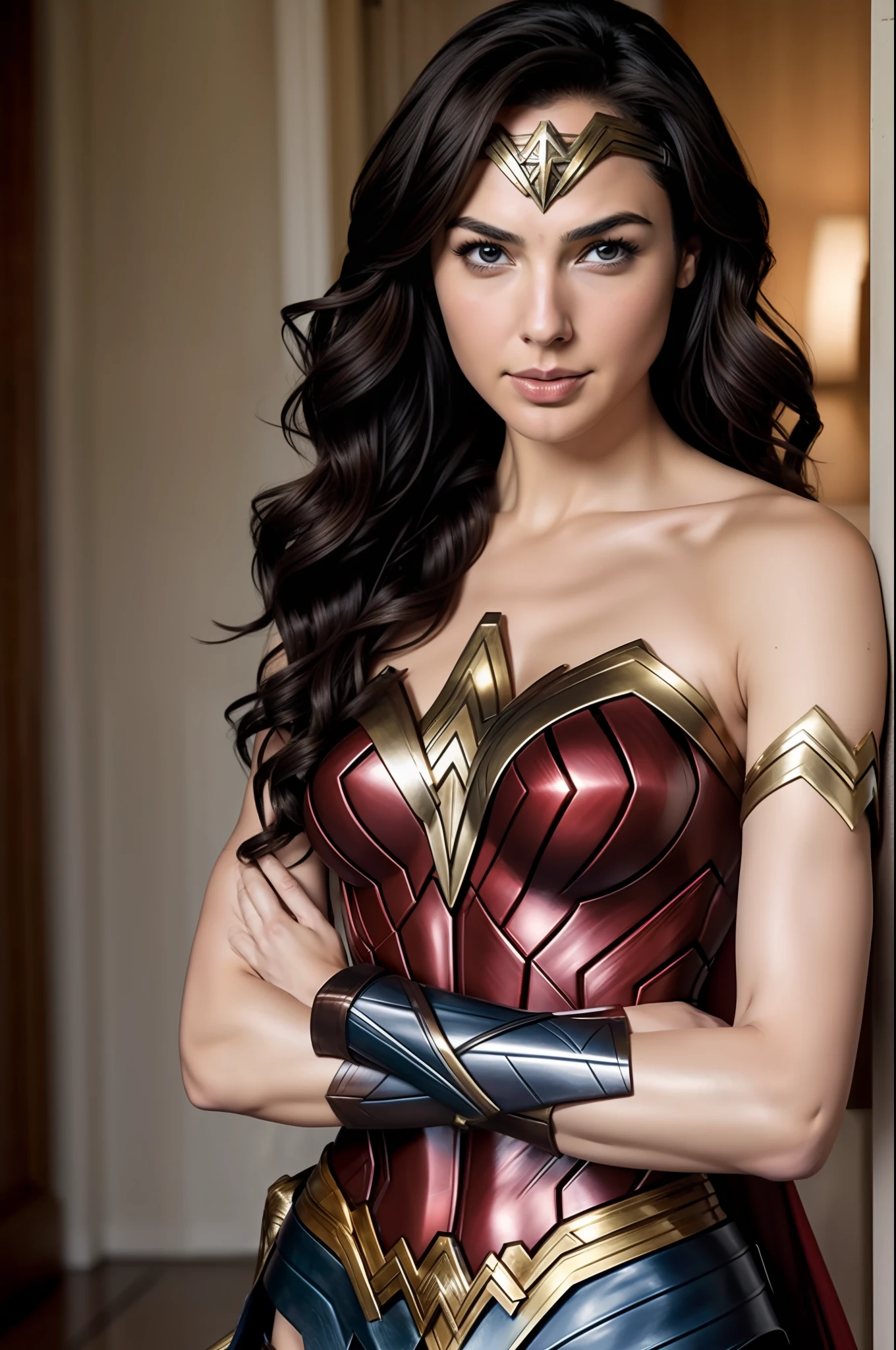 Gal Gadot、Wonder woman、Female sexy、Arms crossed in front of the chest