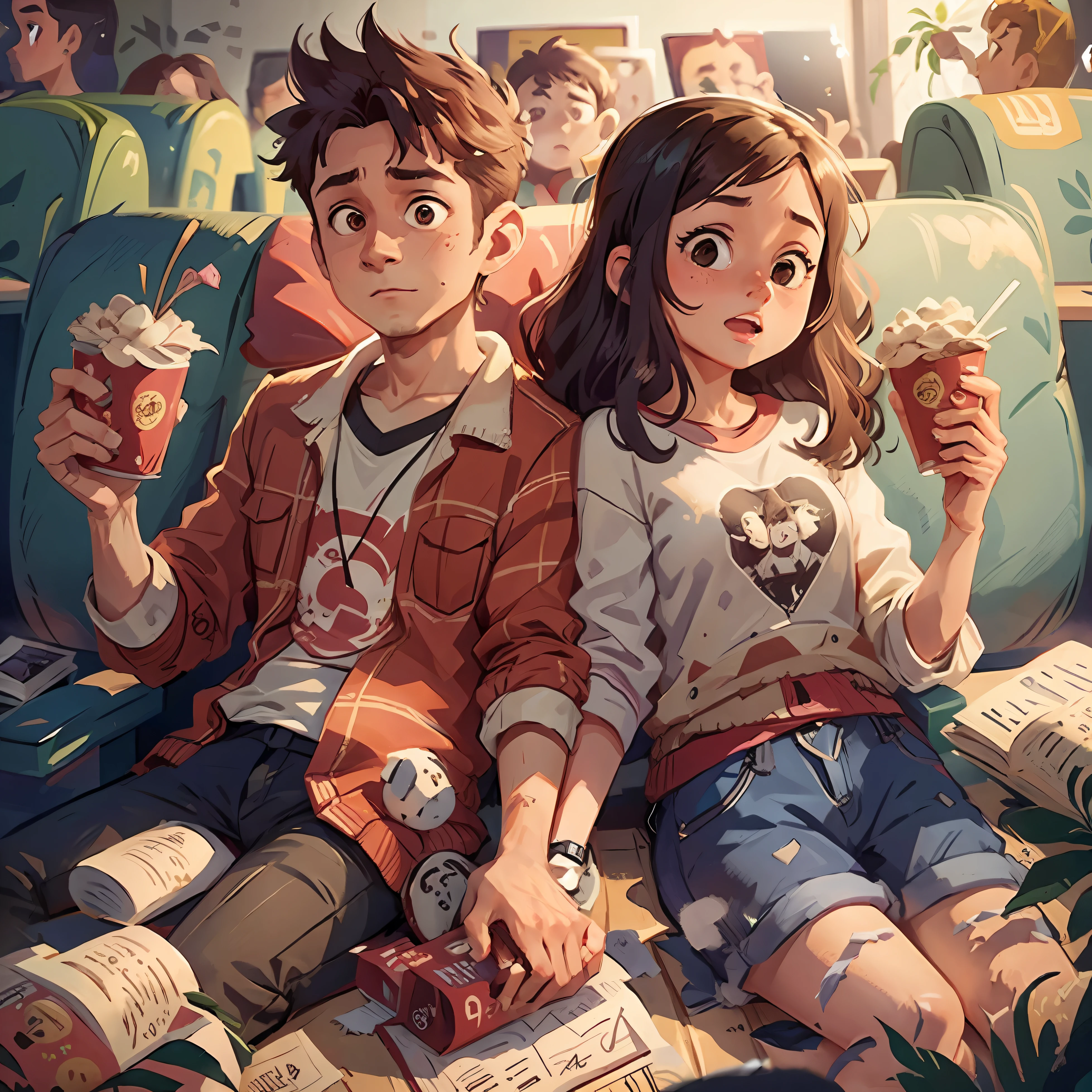 Casal juntos no cinema