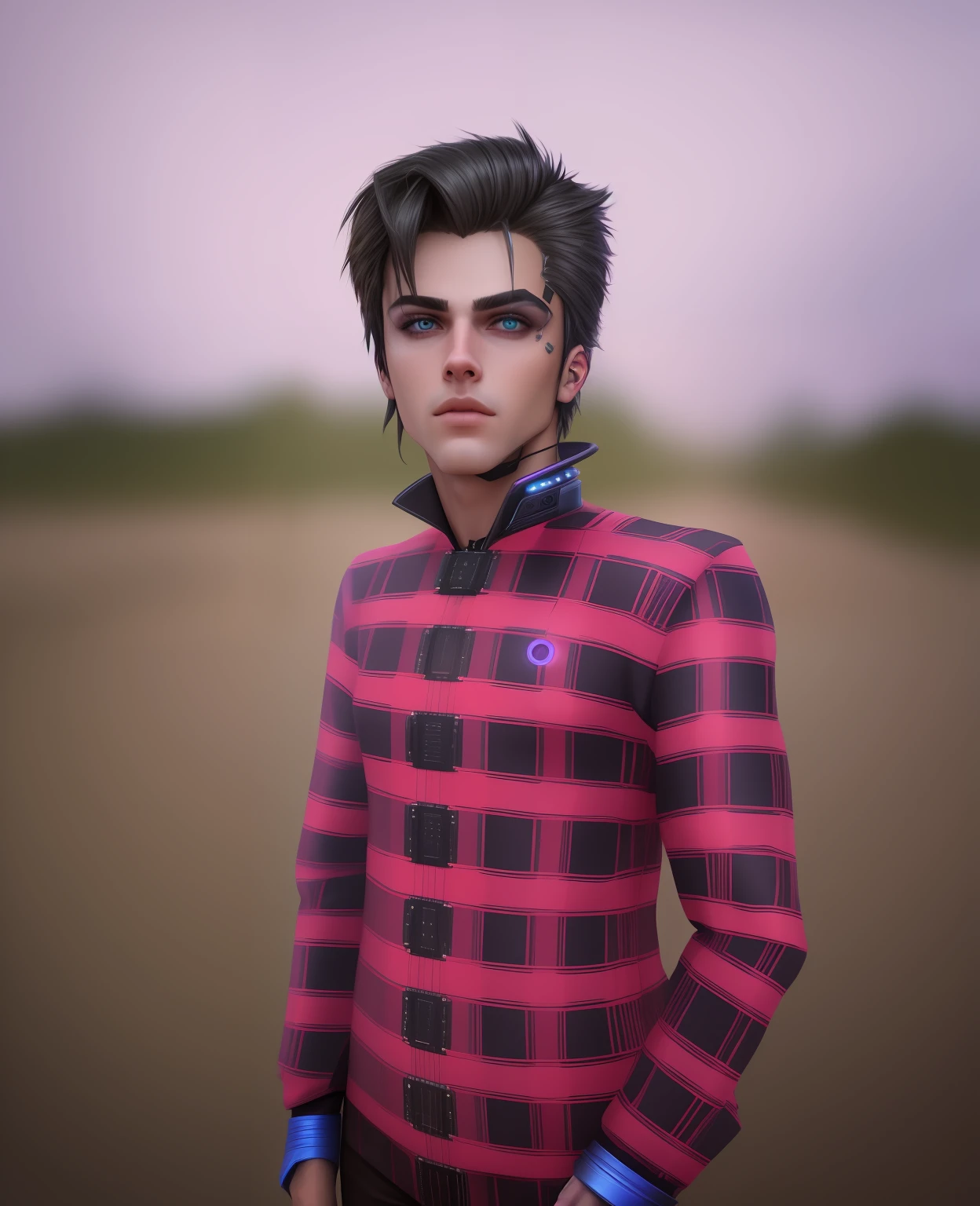 Cyber punk handsome boy ultra realistic, 4k, face same