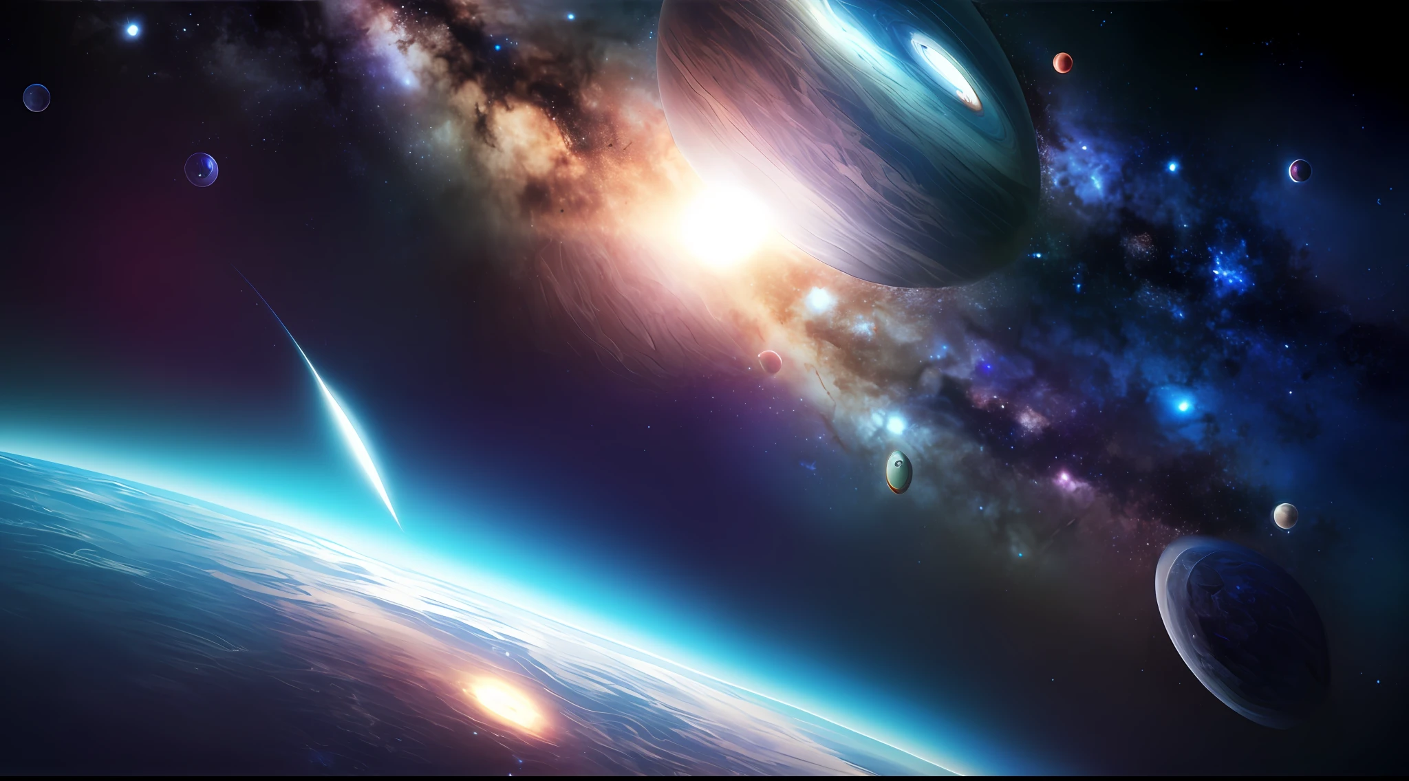 masterpiece、top-quality、hightquality、Highly detailed CG Unity 8K wallpapers、depth of fields、nffsw、Photorealsitic、ighly detailed、Convoluted、High Details、kosmos、Deep space