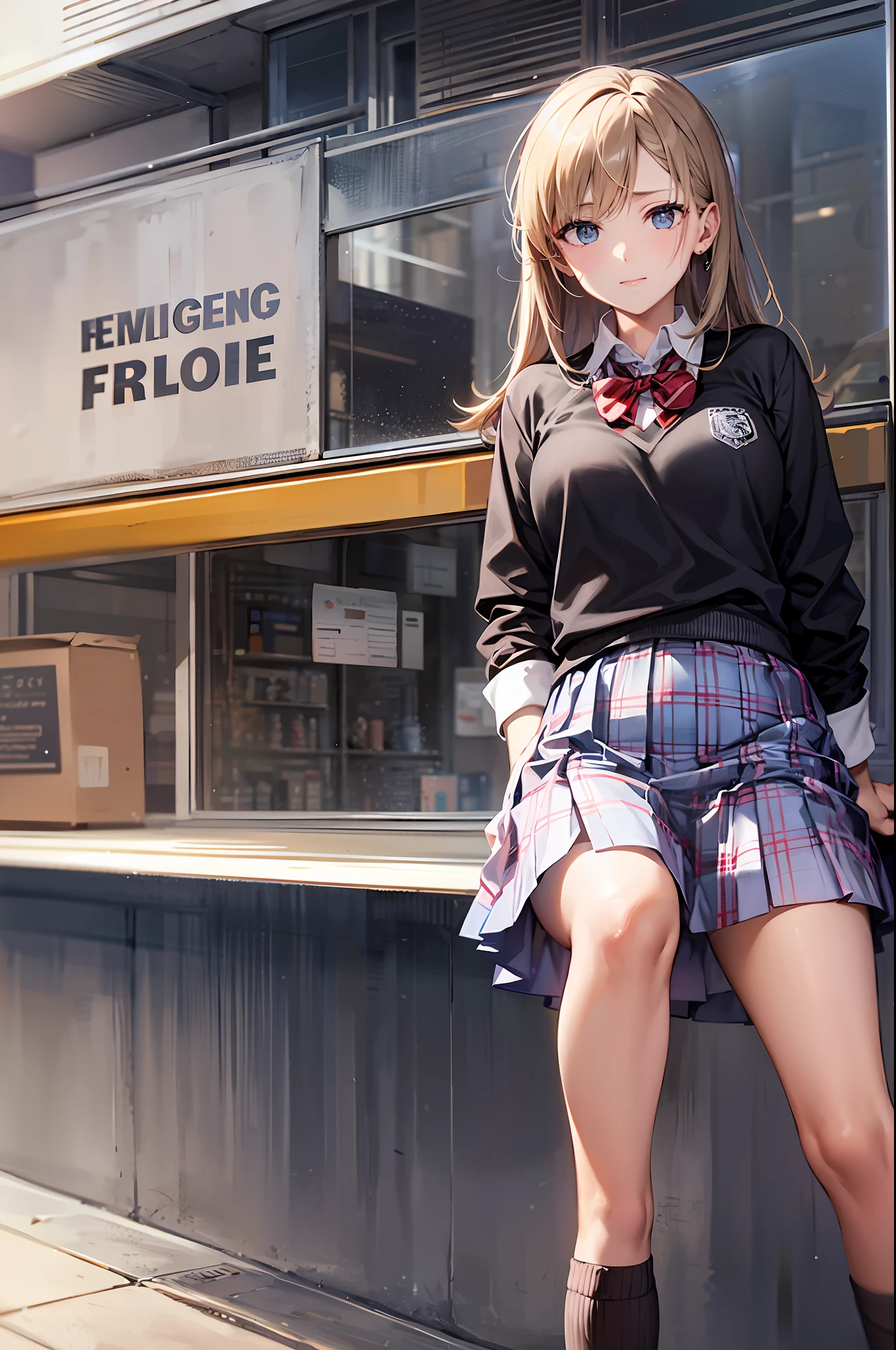 realisticlying，female high-school student，mini-skirts，