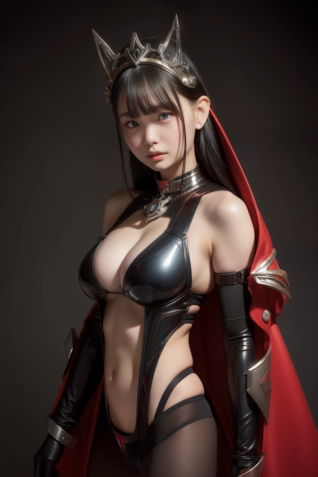 Exoskeleton mecha,Afophialism,Red theme style,Romantic Coco Style,offcial art,Wallpapers by Unity 8K,Hyper-detailing,Master masterpieces,,best qualtiy,A woman who says,(Very detailed),(RAW Photos,best qualtiy),(Realistis,realisticlying:1.3),High- sharpness,Lightly open your mouth,Ultra Detailed Complex 3D Rendering of Face,(Colossal tits:8.8),(highly detailedskin:1.2),(revealing private parts,:1.1),Beautiful Caucasian woman with big buttocks soft breasts and fair skin(toppless), ,boobgasm,black colored hair,e Blue Eyes,Long grey hair,((Clear Silk Rope Miniature Bikini)),dynamic angle,mysterious expression,Fireglow effect,Fantasy background,edge lit,Side brightness,cinematric light,hyper HD,8K,film grains,Best Shadow,light particules,detailed skin textures,Detailed gemstone armor texture,A detailed face,intricate detailes,ultra-detailliert,brightened,sturdy,Silver armor,cleavage,Slender Abs, Have a shining weapon,Mecha Shield,pole,(Huge mecha crown with beautiful details)),radiant eyes,long cloak,Fanciful,,,,,(Realistis),