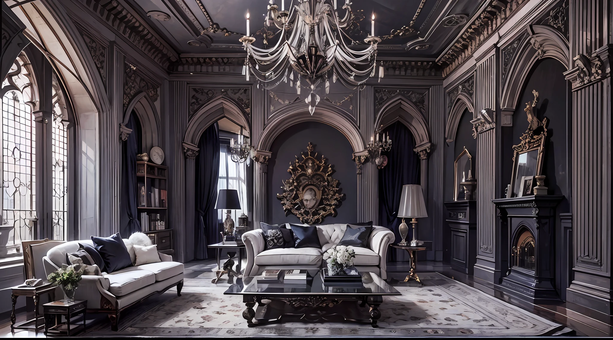 in style of Gothic art , Interior Design