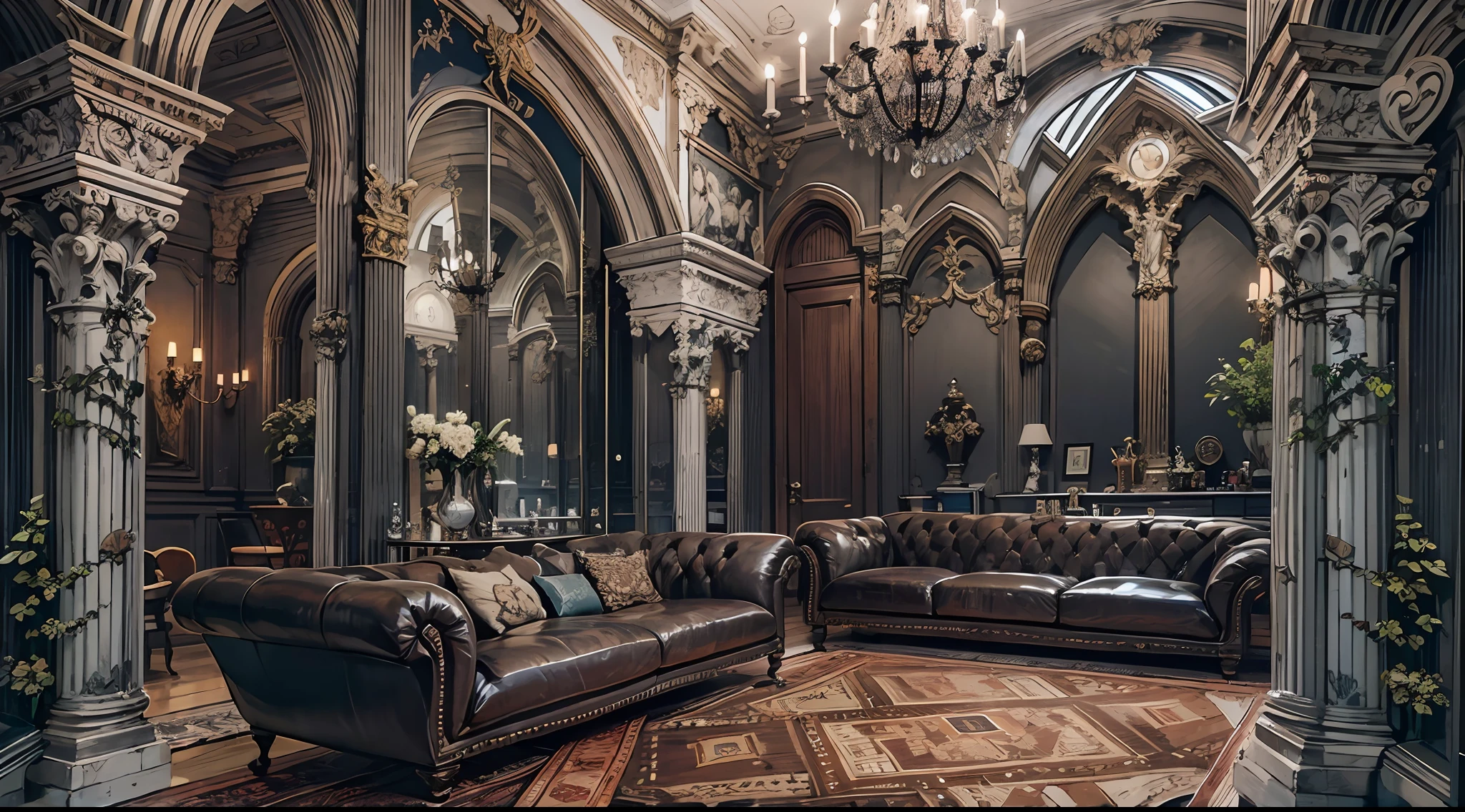 in style of Gothic art , Interior Design