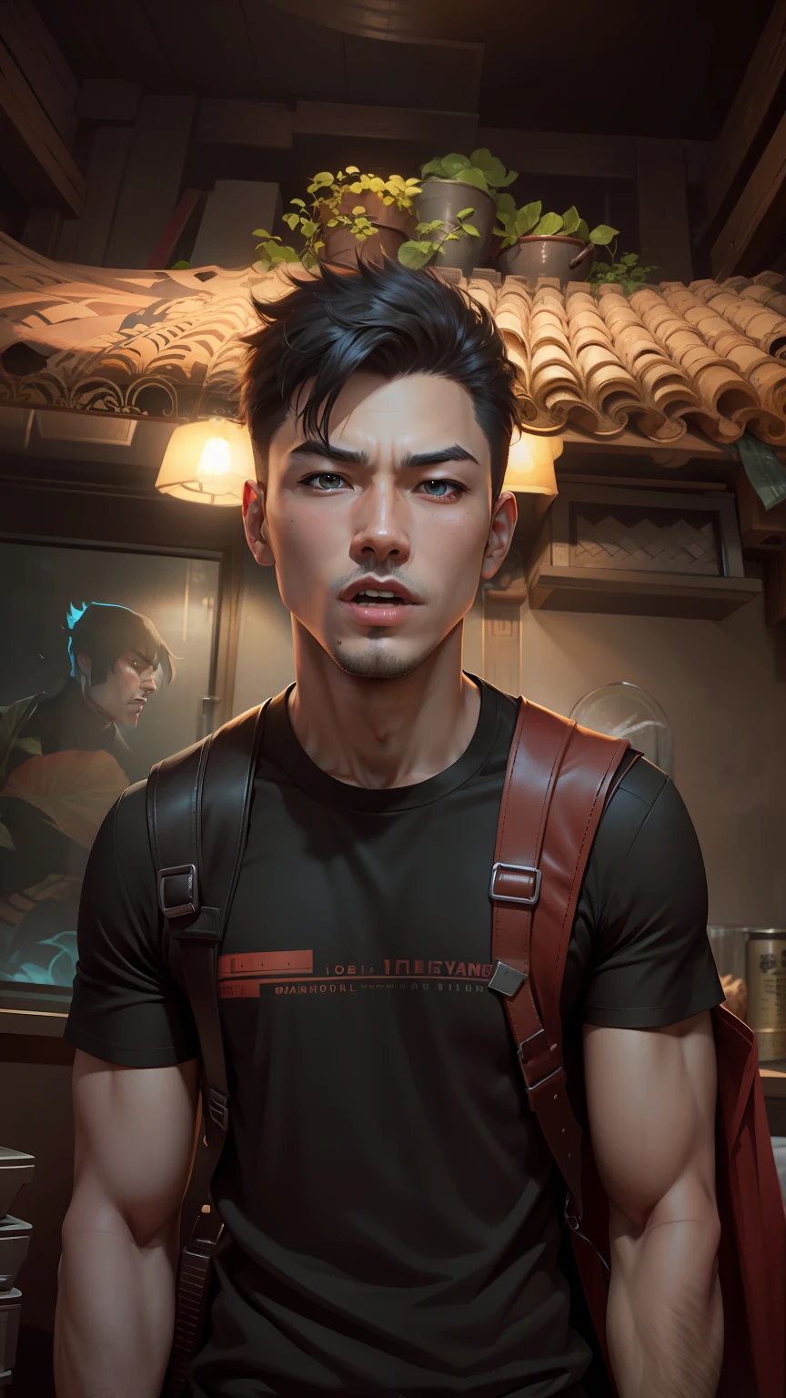 Cheng lick a game character.       Male