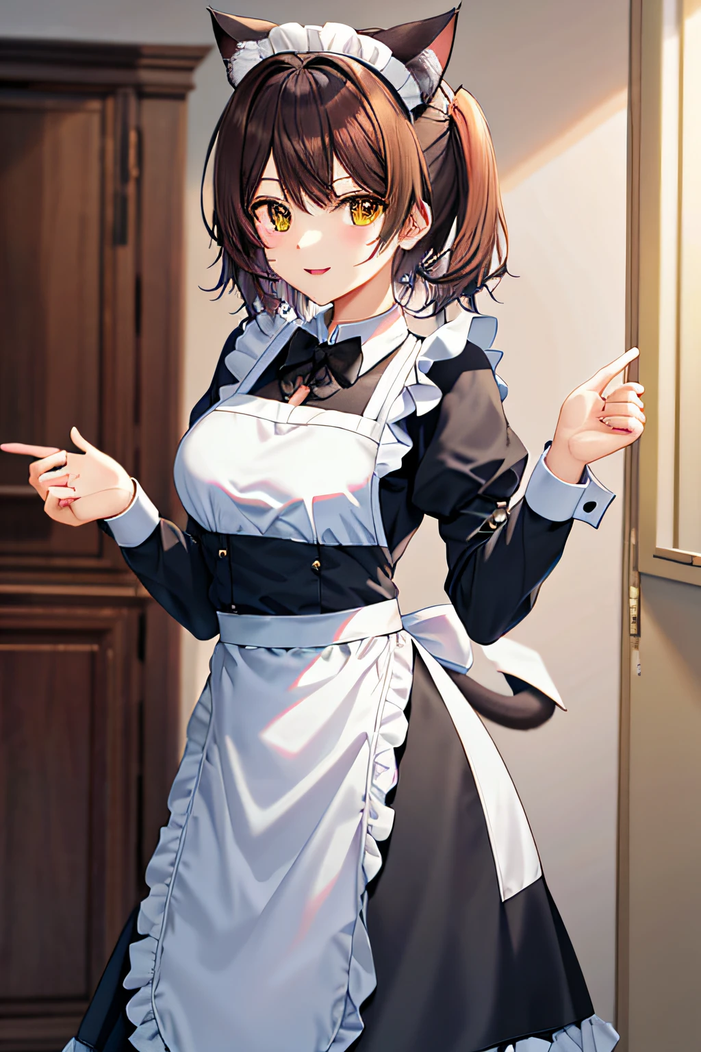 Cat girl in maid costume,