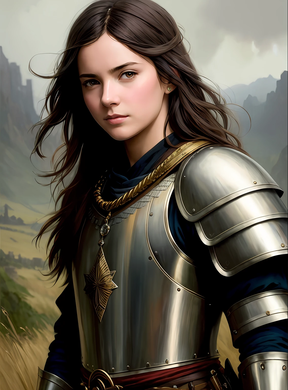 modelshoot style, (extremely detailed CG unity 8k wallpaper), full shot body photo of the most beautiful artwork in the world, medieval armor, professional majestic oil painting by Ed Blinkey, Atey Ghailan, Studio Ghibli, by Jeremy Mann, Greg Manchess, Antonio Moro, trending on ArtStation, trending on CGSociety, Intricate, High Detail, Sharp focus, dramatic, photorealistic painting art by midjourney and greg rutkowski