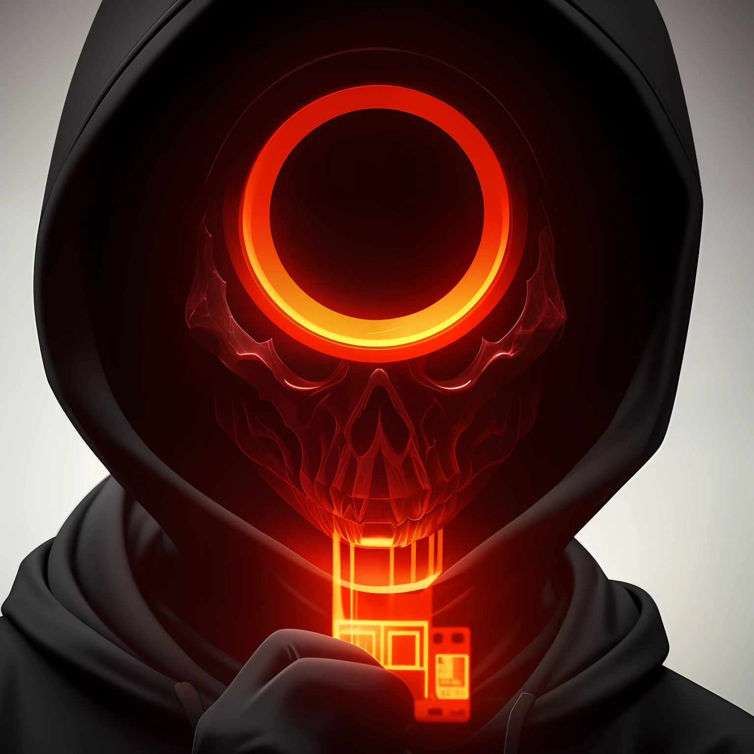 a close up of a person with a hoodie on a cell phone, spooky filter, 8 k highly detailed โค๐ฅ ๐ฅ ๐ ๐ค ๐, cursed image, with a spooky filter applied, 8k highly detailed โค๏ธโ๐ฅ ๐ฅ ๐ ๐ค ๐, instagram filter, with instagram filters, with red glowing eyes, twisted god with no face, badass filters and effects