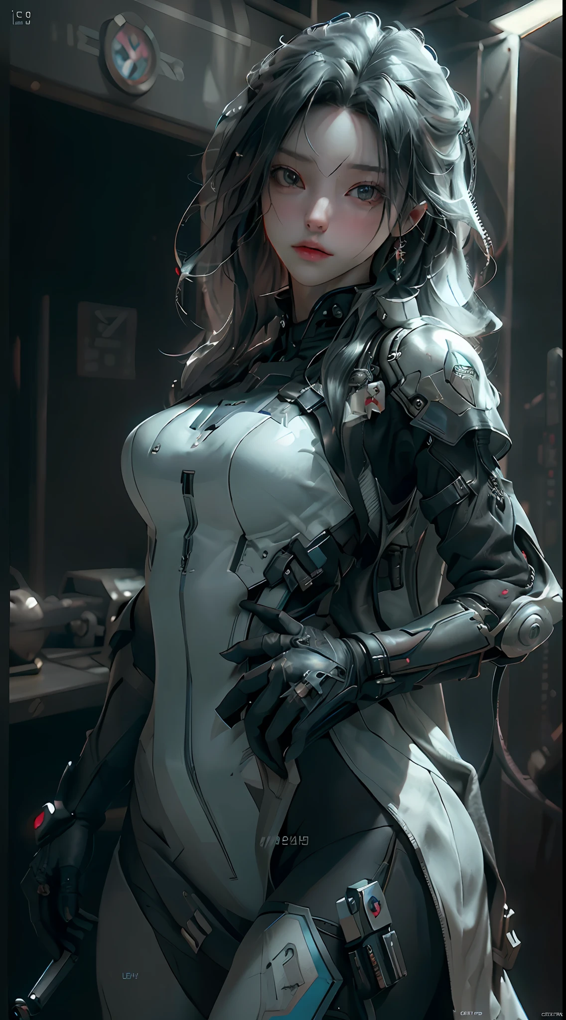((Best quality)), ((masterpiece)), (detailed:1.4), 3D, an image of a beautiful cyberpunk female,HDR (High Dynamic Range),Ray Tracing,NVIDIA RTX,Super-Resolution,Unreal 5,Subsurface scattering,PBR Texturing,Post-processing,Anisotropic Filtering,Depth-of-field,Maximum clarity and sharpness,Multi-layered textures,Albedo and Specular maps,Surface shading,Accurate simulation of light-material interaction,Perfect proportions,Octane Render,Two-tone lighting,Wide aperture,Low ISO,White balance,Rule of thirds,8K RAW,