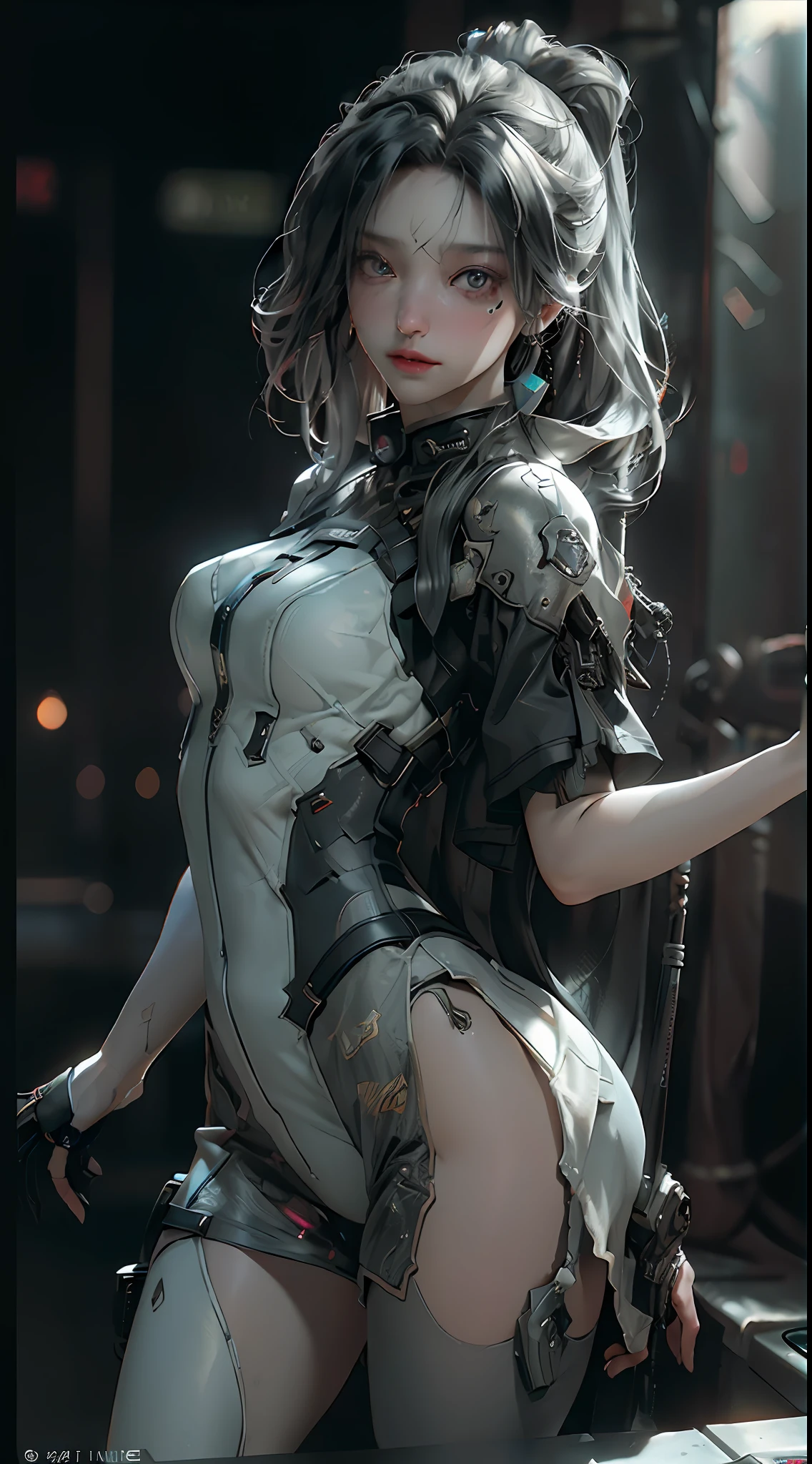 ((Best quality)), ((masterpiece)), (detailed:1.4), 3D, an image of a beautiful cyberpunk female,HDR (High Dynamic Range),Ray Tracing,NVIDIA RTX,Super-Resolution,Unreal 5,Subsurface scattering,PBR Texturing,Post-processing,Anisotropic Filtering,Depth-of-field,Maximum clarity and sharpness,Multi-layered textures,Albedo and Specular maps,Surface shading,Accurate simulation of light-material interaction,Perfect proportions,Octane Render,Two-tone lighting,Wide aperture,Low ISO,White balance,Rule of thirds,8K RAW,