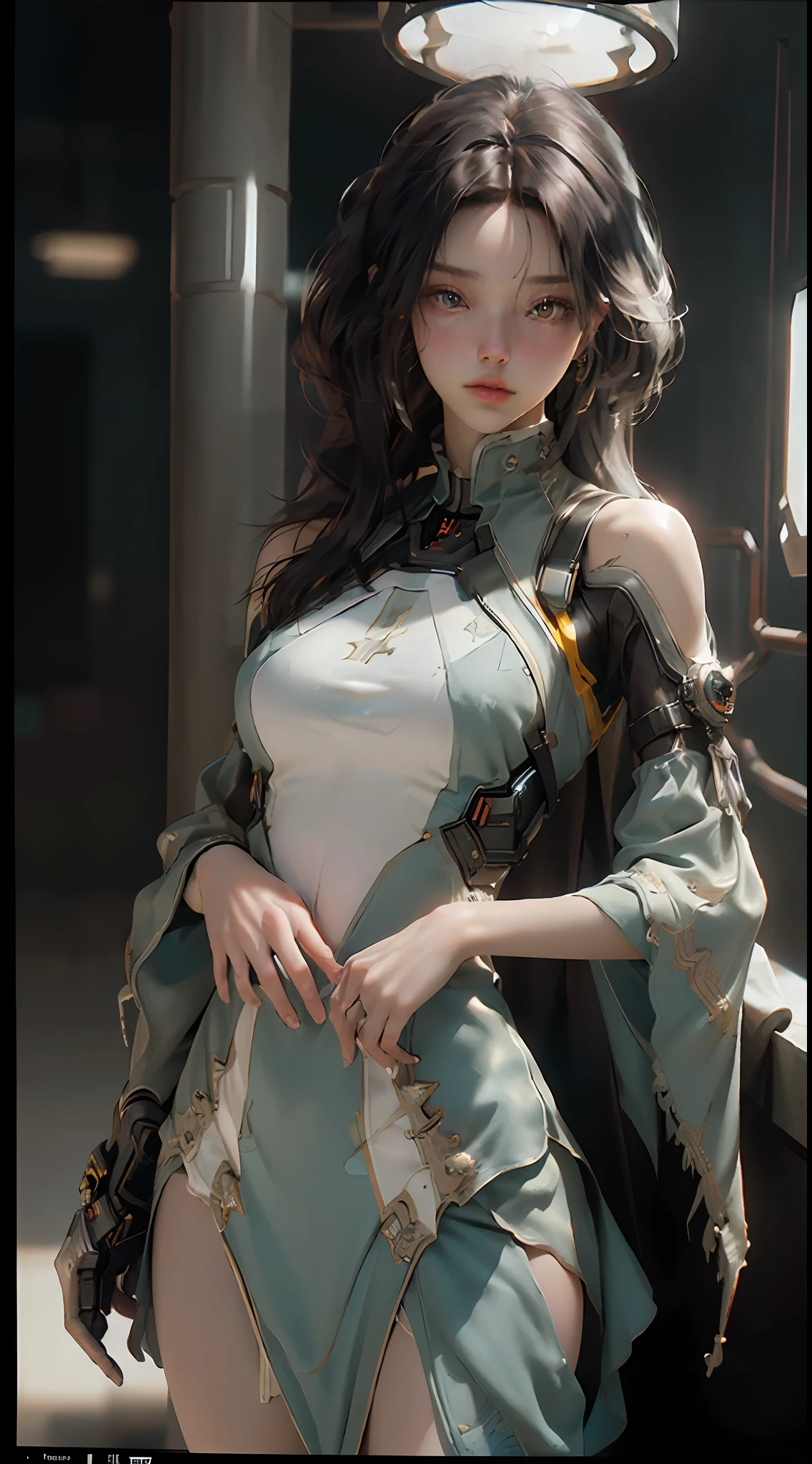 ((Best quality)), ((masterpiece)), (detailed:1.4), 3D, an image of a beautiful cyberpunk female,HDR (High Dynamic Range),Ray Tracing,NVIDIA RTX,Super-Resolution,Unreal 5,Subsurface scattering,PBR Texturing,Post-processing,Anisotropic Filtering,Depth-of-field,Maximum clarity and sharpness,Multi-layered textures,Albedo and Specular maps,Surface shading,Accurate simulation of light-material interaction,Perfect proportions,Octane Render,Two-tone lighting,Wide aperture,Low ISO,White balance,Rule of thirds,8K RAW,