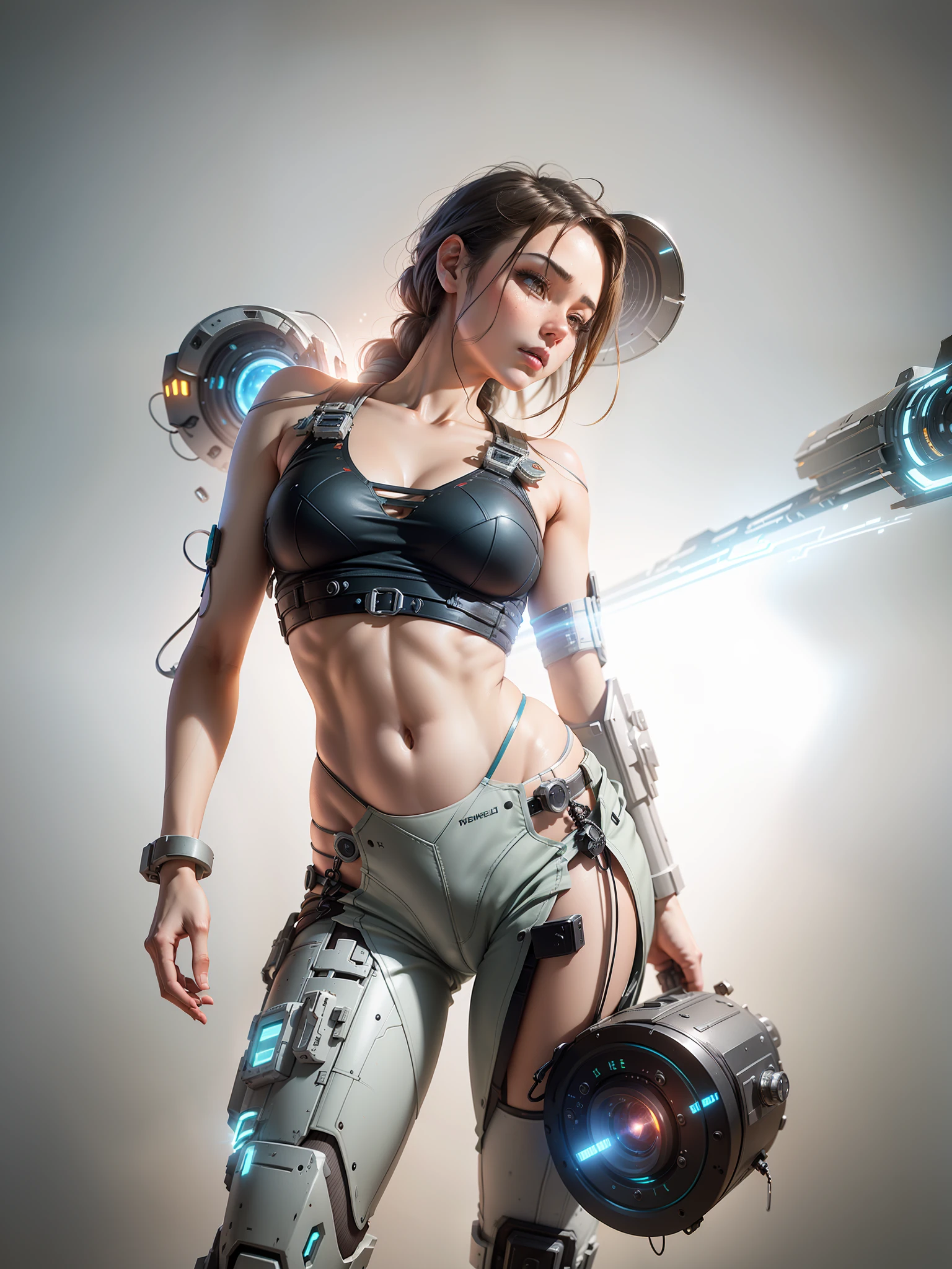 ((Best quality)), ((masterpiece)), (highly detailed:1.3), 3D,Shitu-mecha, beautiful cyberpunk women with her mecha in the ruins of city from a forgoten war, ancient technology,HDR (High Dynamic Range),Ray Tracing,NVIDIA RTX,Super-Resolution,Unreal 5,Subsurface scattering,PBR Texturing,Post-processing,Anisotropic Filtering,Depth-of-field,Maximum clarity and sharpness,Multi-layered textures,Albedo and Specular maps,Surface shading,Accurate simulation of light-material interaction,Perfect proportions,Octane Render,Two-tone lighting,Low ISO,White balance,Rule of thirds,Wide aperature,8K RAW,Efficient Sub-Pixel,sub-pixel convolution,luminescent particles,light scattering,Tyndall effect