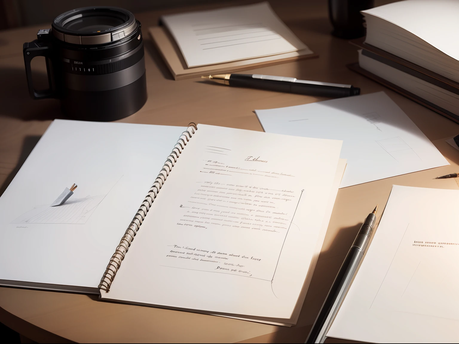 Important notes: Photograph of notes and sketches of the idea, showing the creative process that led up to the big reveal.