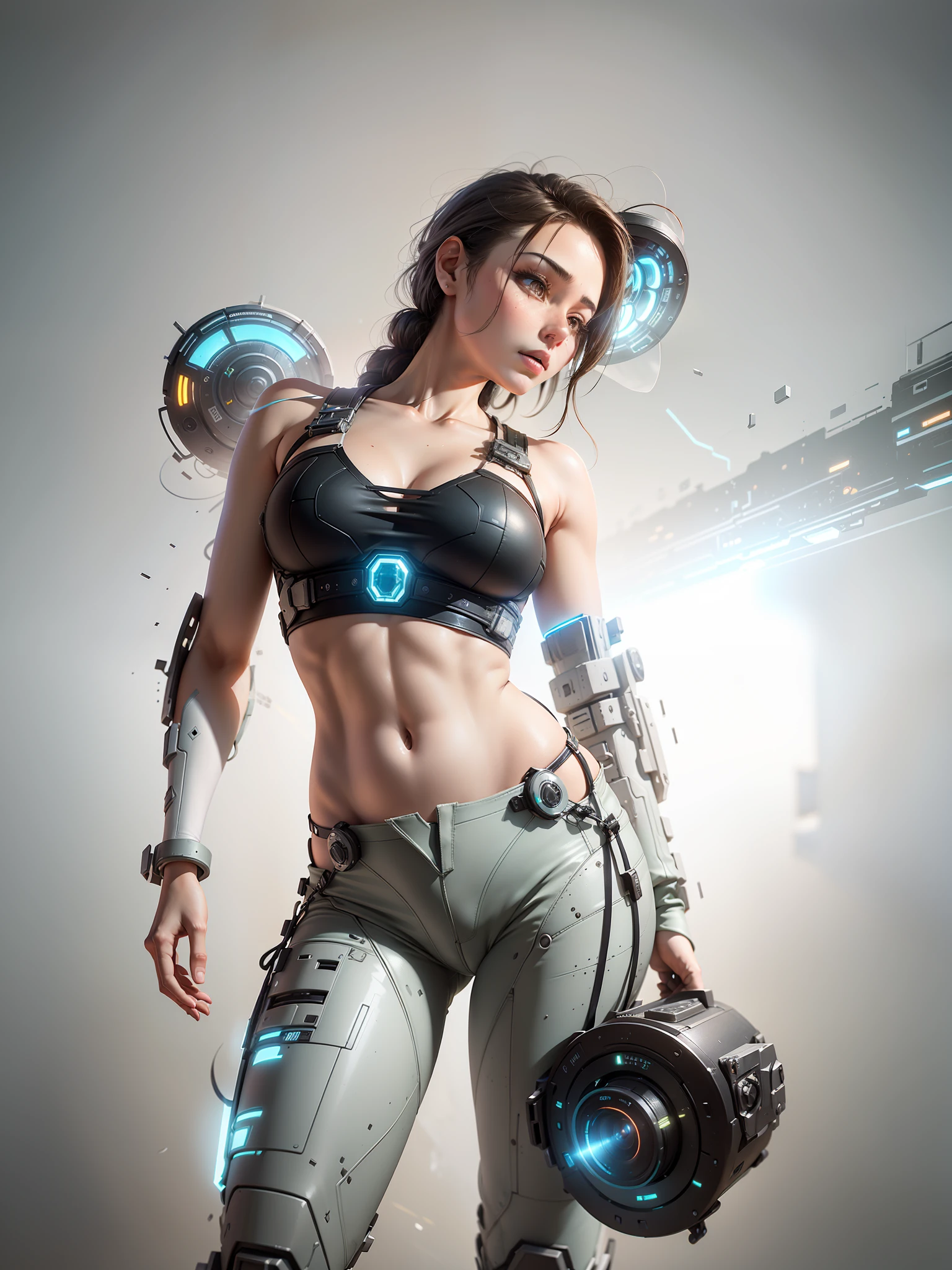 ((Best quality)), ((masterpiece)), (highly detailed:1.3), 3D,Shitu-mecha, beautiful cyberpunk women with her mecha in the ruins of city from a forgoten war, ancient technology,HDR (High Dynamic Range),Ray Tracing,NVIDIA RTX,Super-Resolution,Unreal 5,Subsurface scattering,PBR Texturing,Post-processing,Anisotropic Filtering,Depth-of-field,Maximum clarity and sharpness,Multi-layered textures,Albedo and Specular maps,Surface shading,Accurate simulation of light-material interaction,Perfect proportions,Octane Render,Two-tone lighting,Low ISO,White balance,Rule of thirds,Wide aperature,8K RAW,Efficient Sub-Pixel,sub-pixel convolution,luminescent particles,light scattering,Tyndall effect