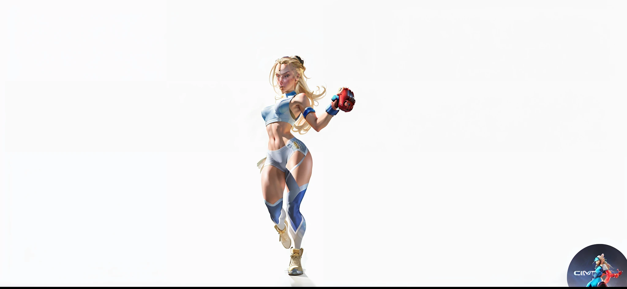 ((best quality)), ((masterpiece)), ((realistic)), (detailed), highly detailed skin, 1girl, cammy white, street fighter 6, facing the viewer, fit body, stunning gradient colors, no watermark signature, detailed background, gym, insanely detailed, , ((masterpiece)), absurdres, HDR