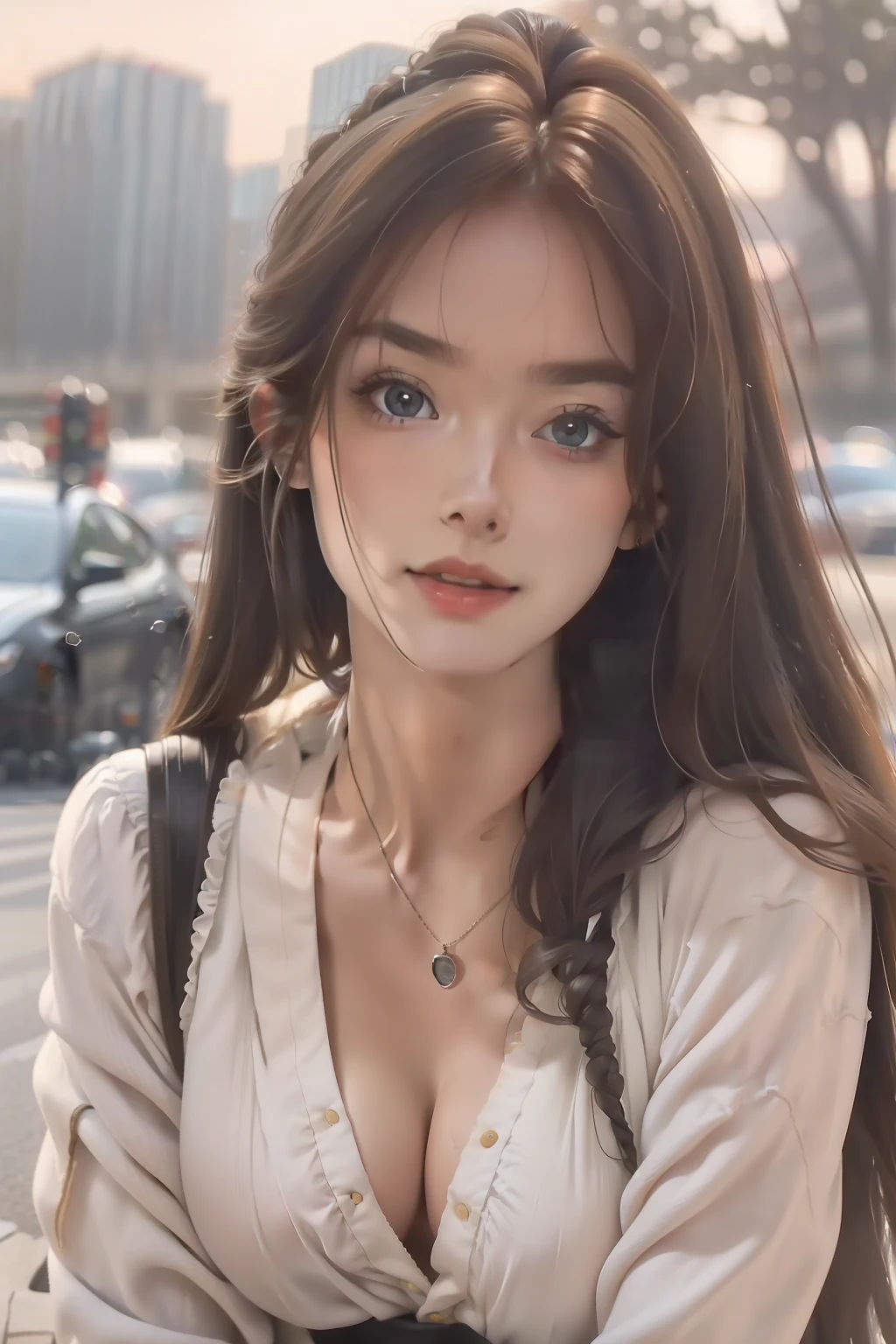 closeup cleavage, tmasterpiece, best qualtiy, RAW photogr, realisticlying, the face, Incredibly Ridiculous res, beuaty girl, adolable, long whitr hair,whaite hair, depth of fields, A high resolution, ultra - detailed, finedetail, The is very detailed, extremely detailed eyes and face, Sharp pupils, realistic pupil, tack sharp focus, cinmatic lighting