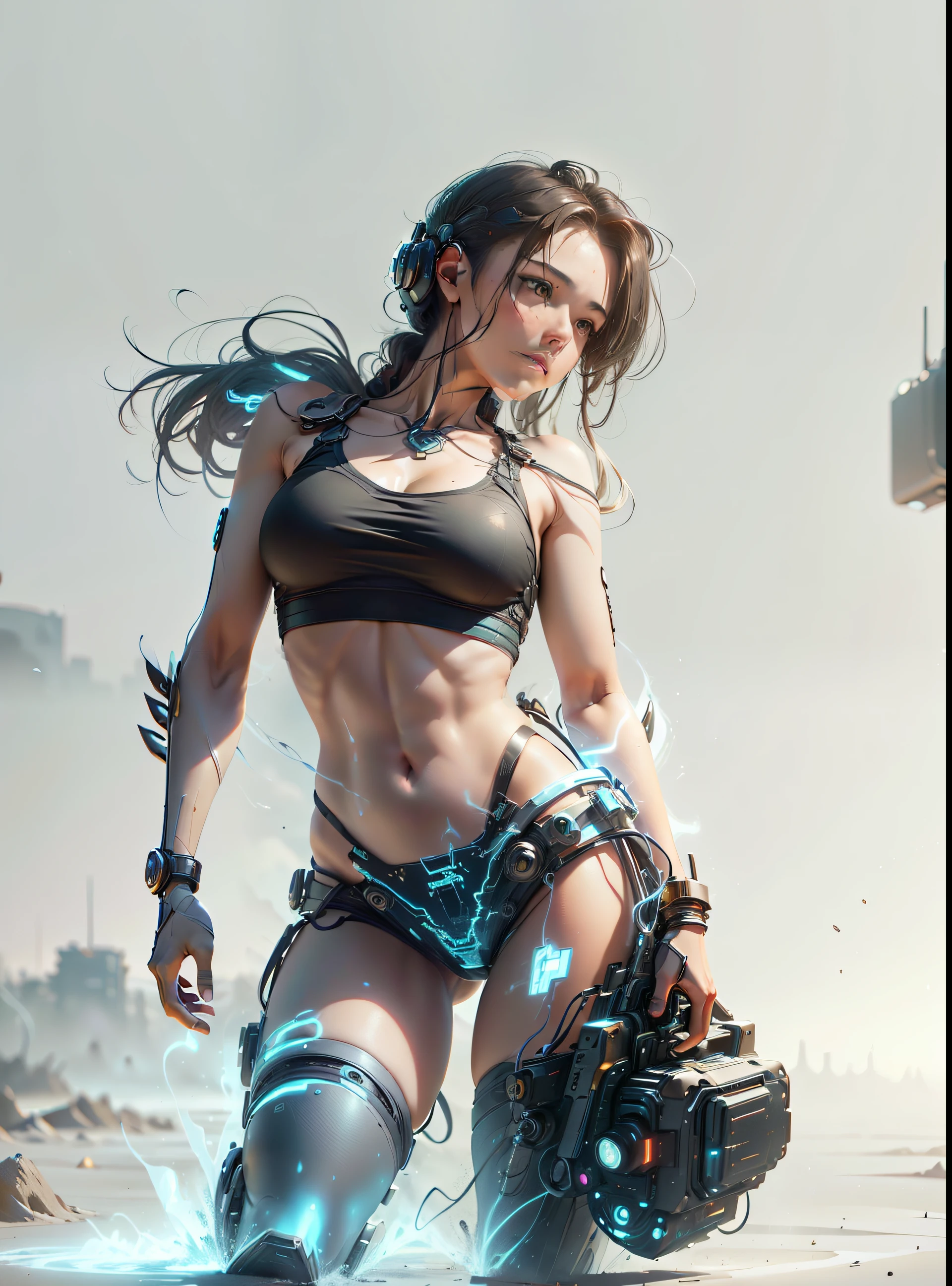 ((Best quality)), ((masterpiece)), (highly detailed:1.3), 3D,Shitu-mecha, beautiful cyberpunk women with her mecha in the ruins of city from a forgoten war, ancient technology,HDR (High Dynamic Range),Ray Tracing,NVIDIA RTX,Super-Resolution,Unreal 5,Subsurface scattering,PBR Texturing,Post-processing,Anisotropic Filtering,Depth-of-field,Maximum clarity and sharpness,Multi-layered textures,Albedo and Specular maps,Surface shading,Accurate simulation of light-material interaction,Perfect proportions,Octane Render,Two-tone lighting,Low ISO,White balance,Rule of thirds,Wide aperature,8K RAW,Efficient Sub-Pixel,sub-pixel convolution,luminescent particles,light scattering,Tyndall effect