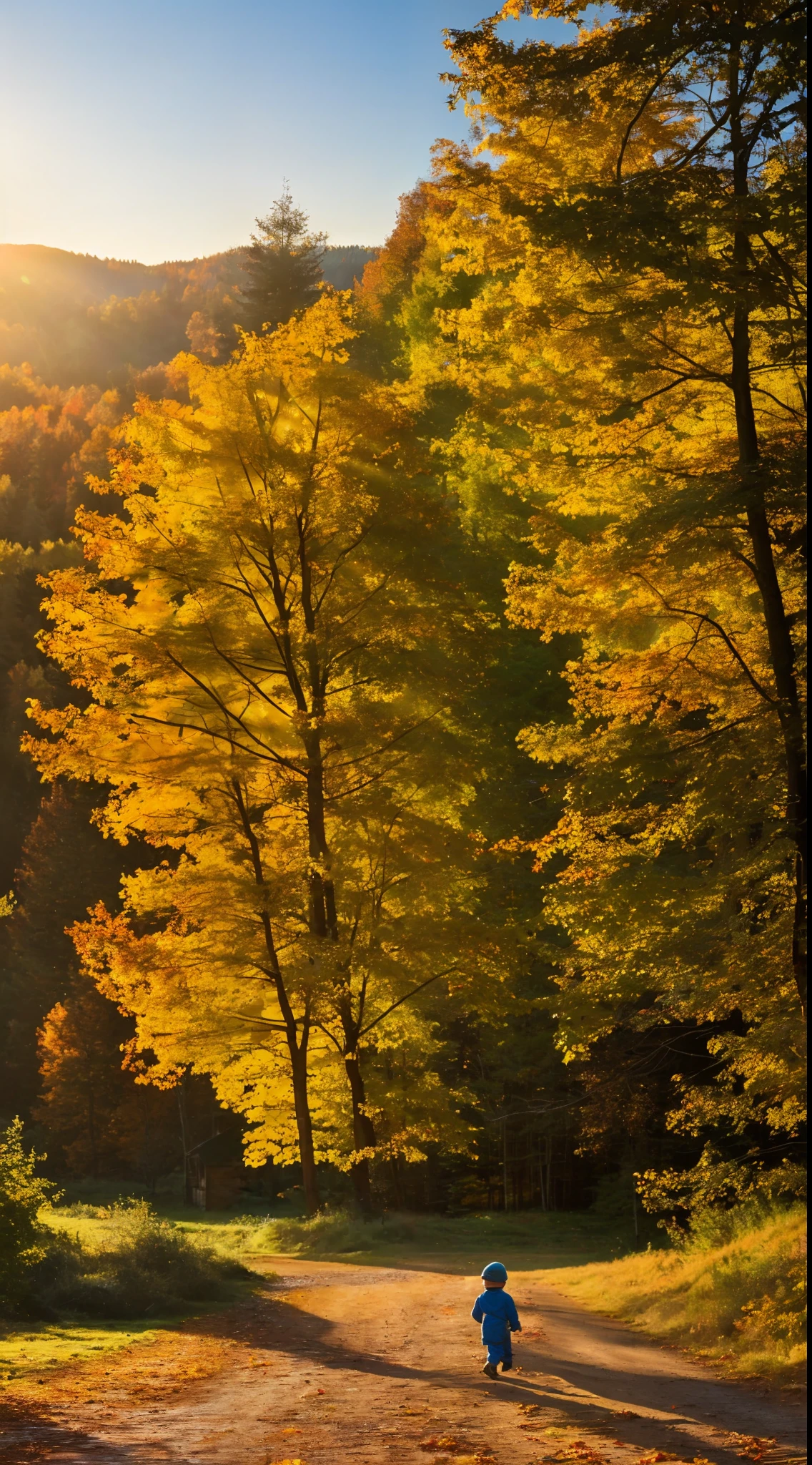 In the woods，Early morning light，Autumn view，A baby，In the chalet