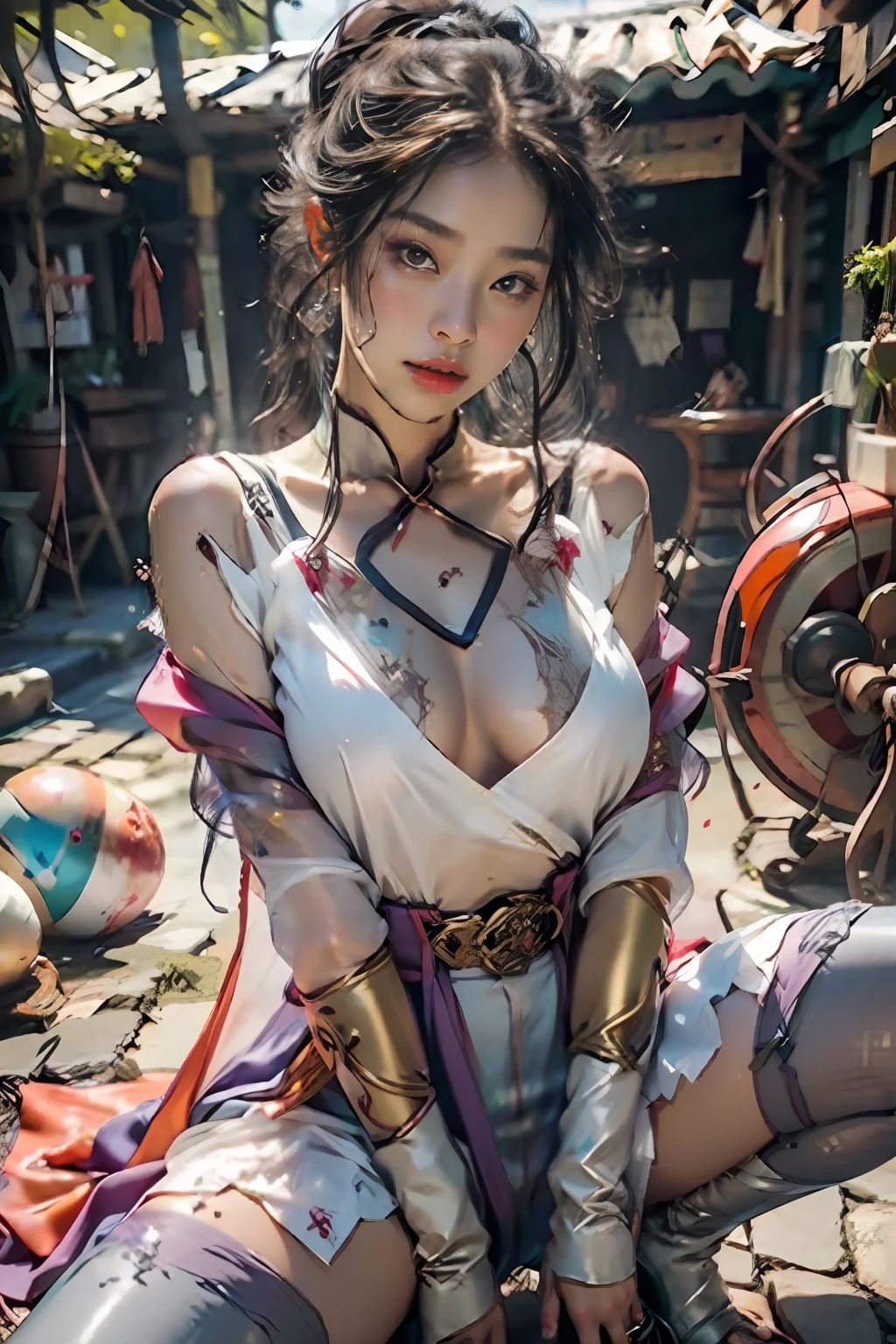 best qualtiy，tmasterpiece，超高分辨率，（realisticlying：1.4）1girll，beautiful_face，Detailed skins，full bodyesbian，yuhuoshu，jewely，独奏，耳Nipple Ring，（firey：1.3），bblurry，realisticlying，cparted lips，Farbe，Color woman，Spread your legs，wistful look，obscenity，Areola enlargement，Raised areola，Extremely cute，An animated image of a woman，sweat leggs，Cute sexy，Expression flushing，Erotic expressions，Super erotic，wistful look，Flushing on the face，Soaked transparent shirt，The expression of the actor，Gray-purple transparent stockings ，Soaked gray-purple stockings