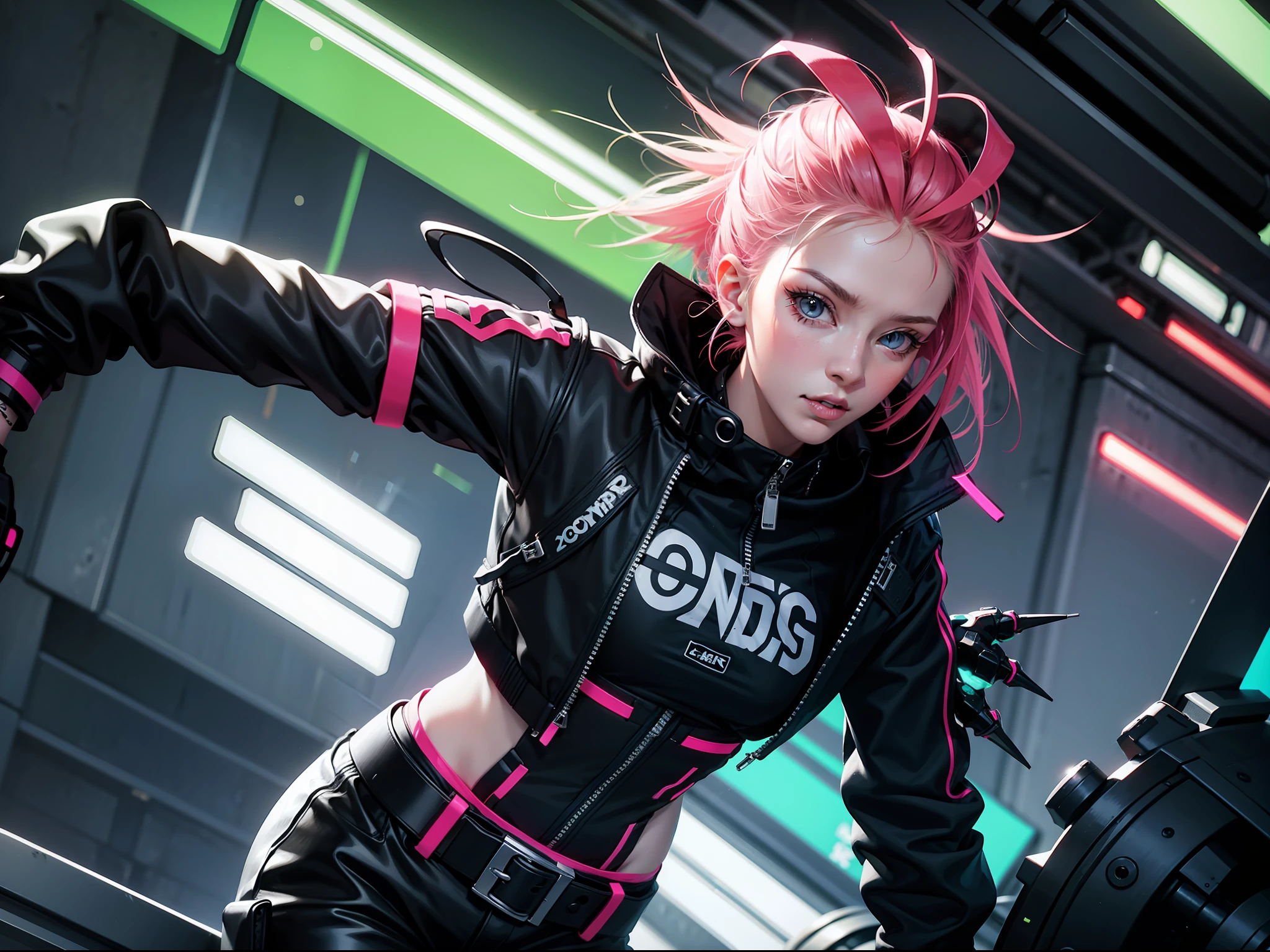 Neon punk anthropomorphic porcupine
