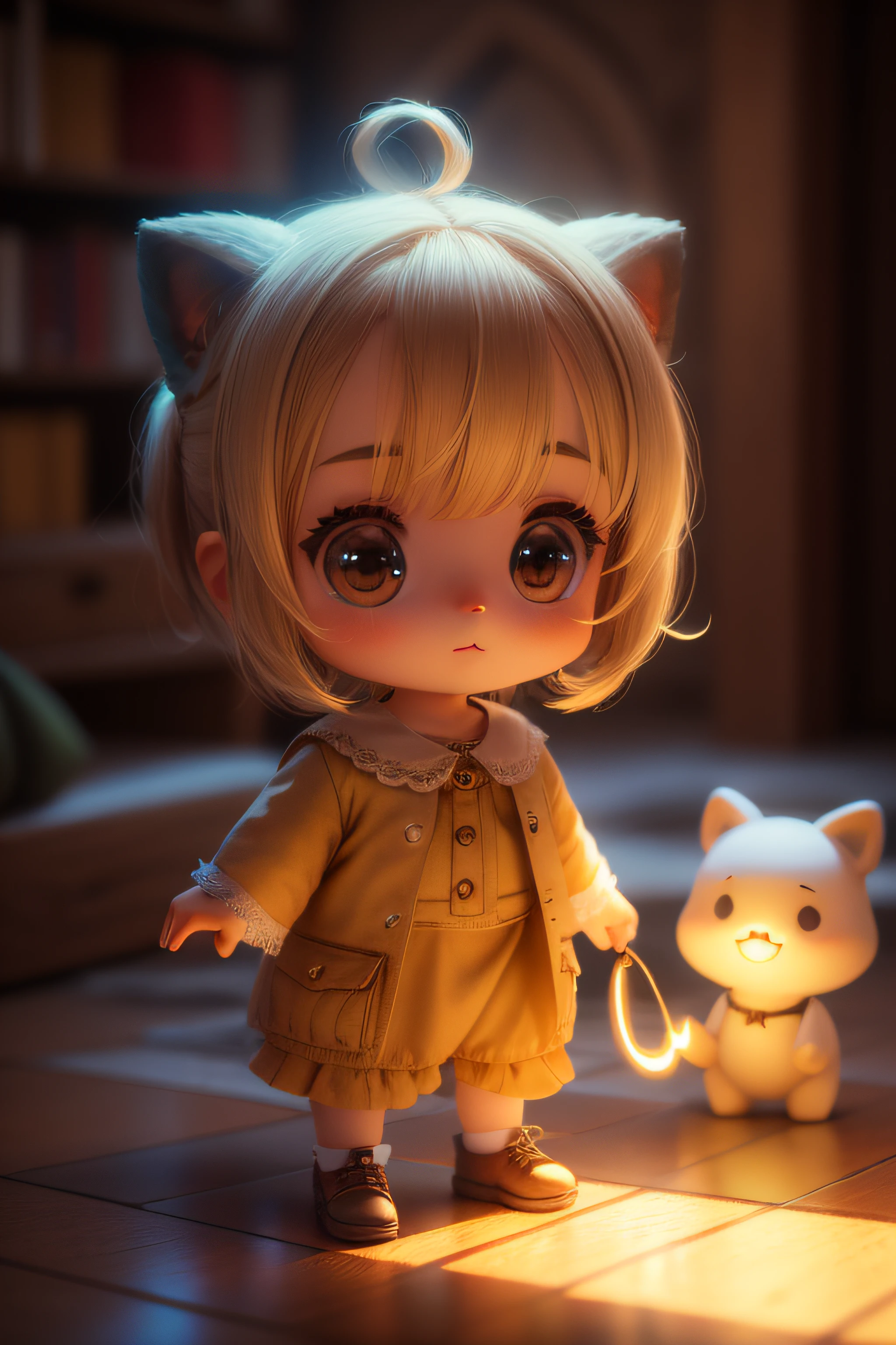 A cute little character in light 3D with a front