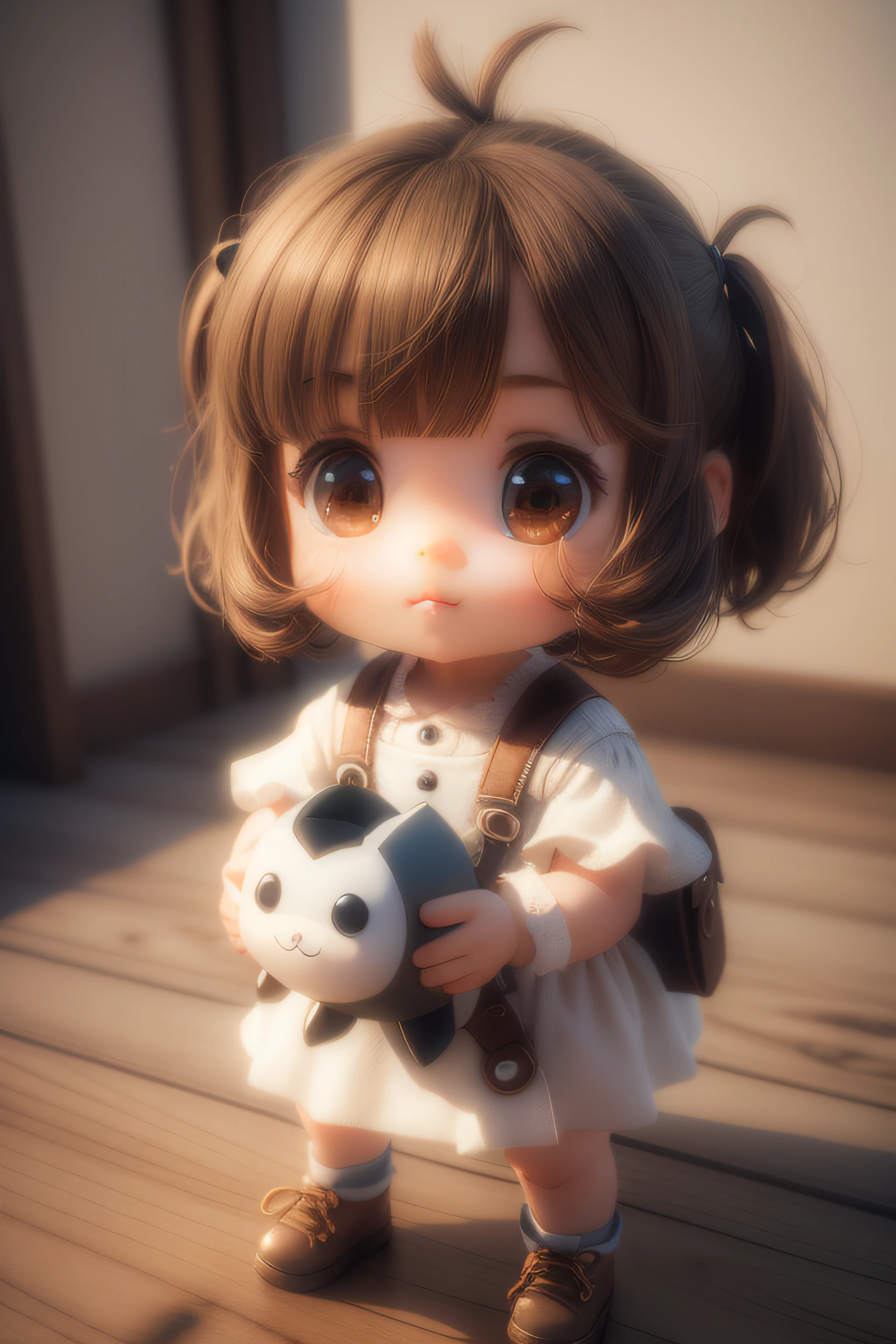 A cute little character in light 3D with a front
