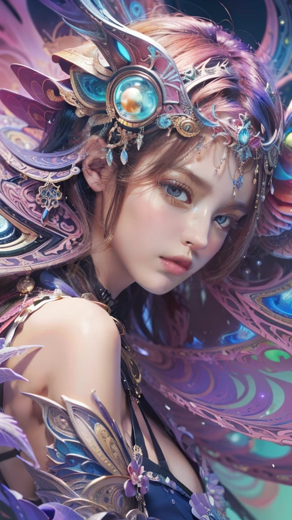 (masterpiece, top quality, best quality, official art, beautiful and aesthetic:1.2), (1girl), extreme detailed,(fractal art:1.3),colorful,highest detailed