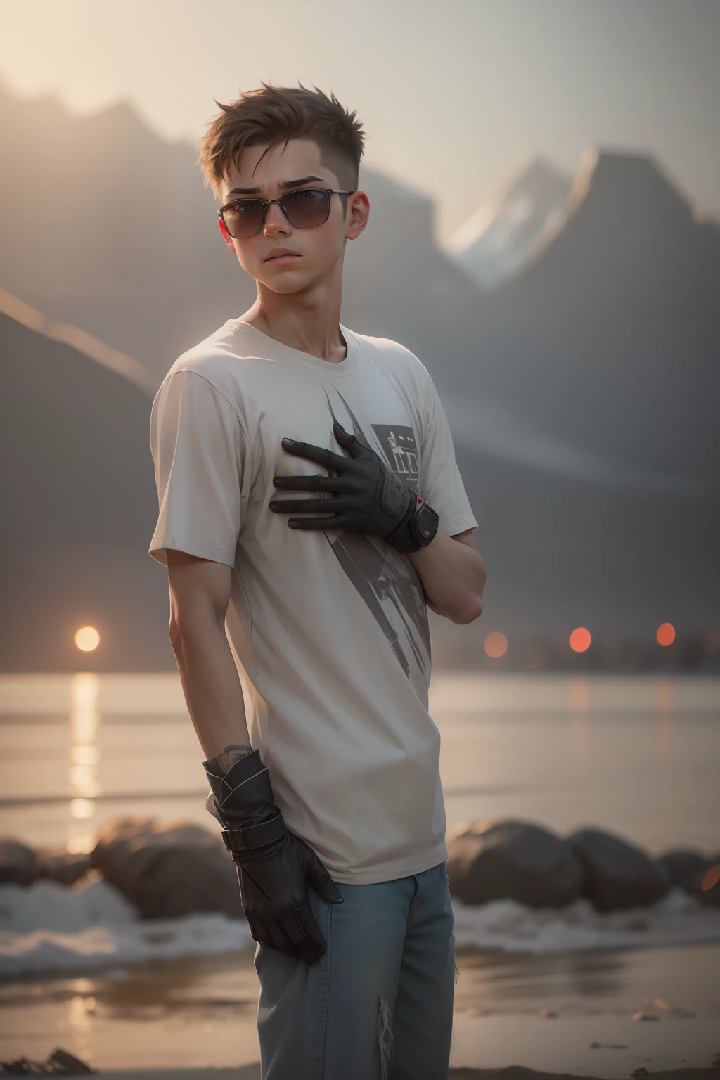 Siberpunk look, realistic, boy,full hd ,
