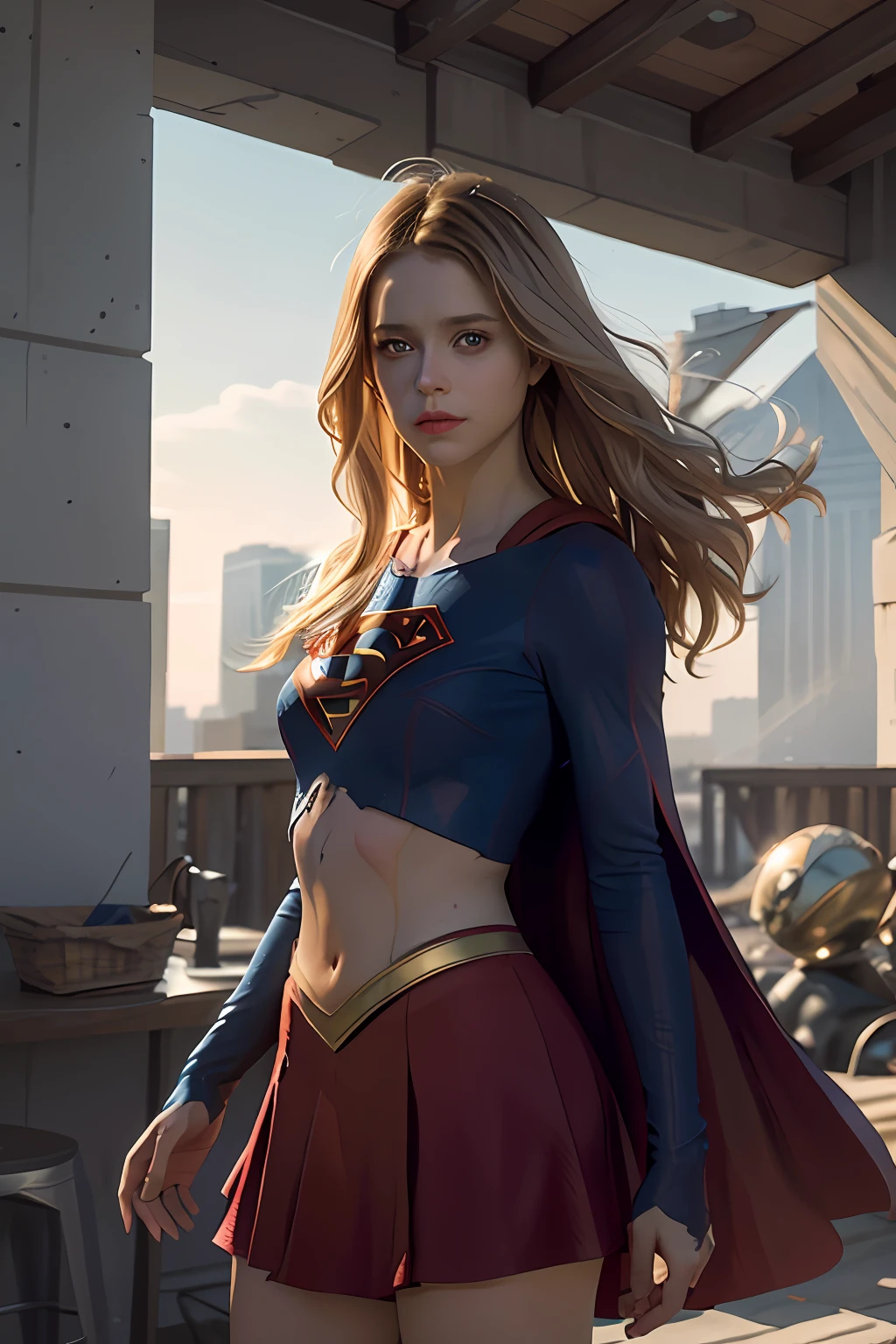 8k,Best quality at best,Real picture,Complicated details,ultra - detailed,超高分辨率,Depth field,(真实感,fidelity:1.2),tmasterpiece,European girl,Photo of Supergirl,(Bruises,grimy,torn laundry,Clothing that exposes,bloods:1.3), eBlue eyes, blond hairbl, long whitr hair, Tear the cloak, Tear pantyhose, super heroes, 独奏, suns, blue-sky, best qualtiy, realisticlying, realisticlying, (complexdetails:1.2), (exquisitedetails), (cinematric light), 清晰的线条, Clear focus, photorealiscic face, A detailed face, 统一 8k 壁纸, 超高分辨率, (真实感:1.4), looking at viewert,Open navel。full bodyesbian