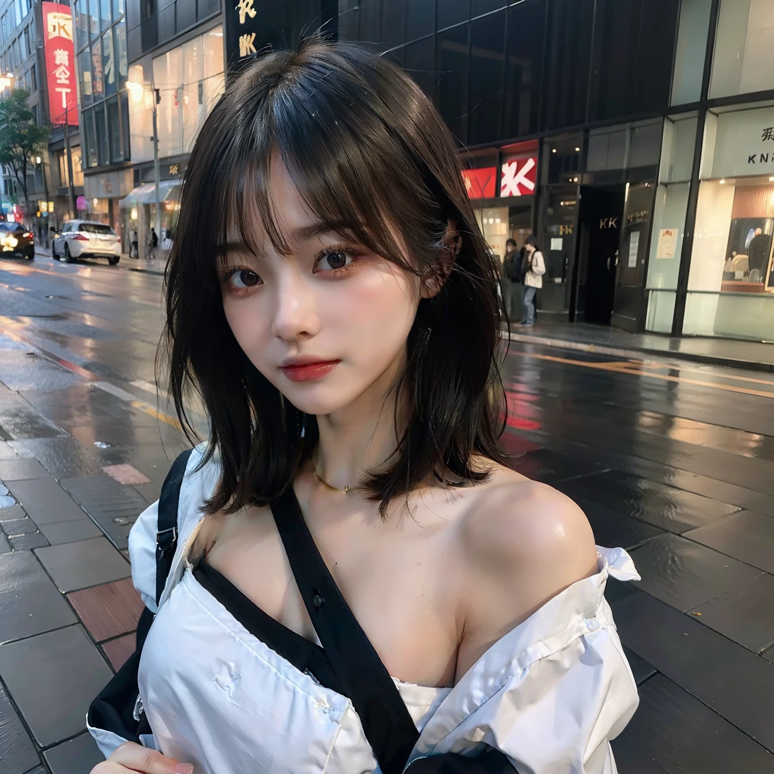 ((top-quality、8k、masterpiece:1.3))、focus:1.2、Perfect Body Beauty:1.4、s ass:1.2、((Layered Haircut、breastsout:1.2))、(Wet clothes:1.1)、(Sateen、a street:1.3)、occupation:1.1、Highly detailed facial and skin texture、Narrow-eyed、二重まぶた、Whitened skin、length hair、(Shut up:1.3) Yua Mikami