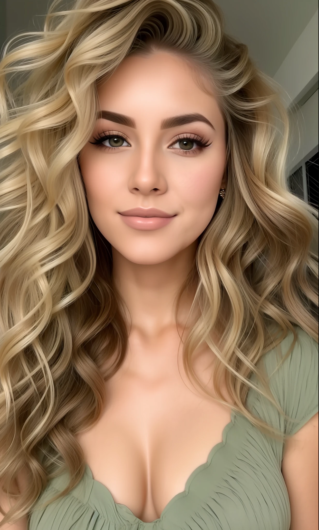 um close up de uma mulher com longos cabelos cacheados usando um vestido verde, pale skin curly blond hair, cabelos loiros cacheados | d & d, cabelos loiros sujos e encaracolados, cabelos loiros cacheados, loiro encaracolado, cabelos loiros cacheados, cabelos loiros cacheados, cabelos loiros muito cacheados, longos cabelos loiros e cacheados, cabelos loiros cacheados, longos cabelos loiros cacheados e fofos
