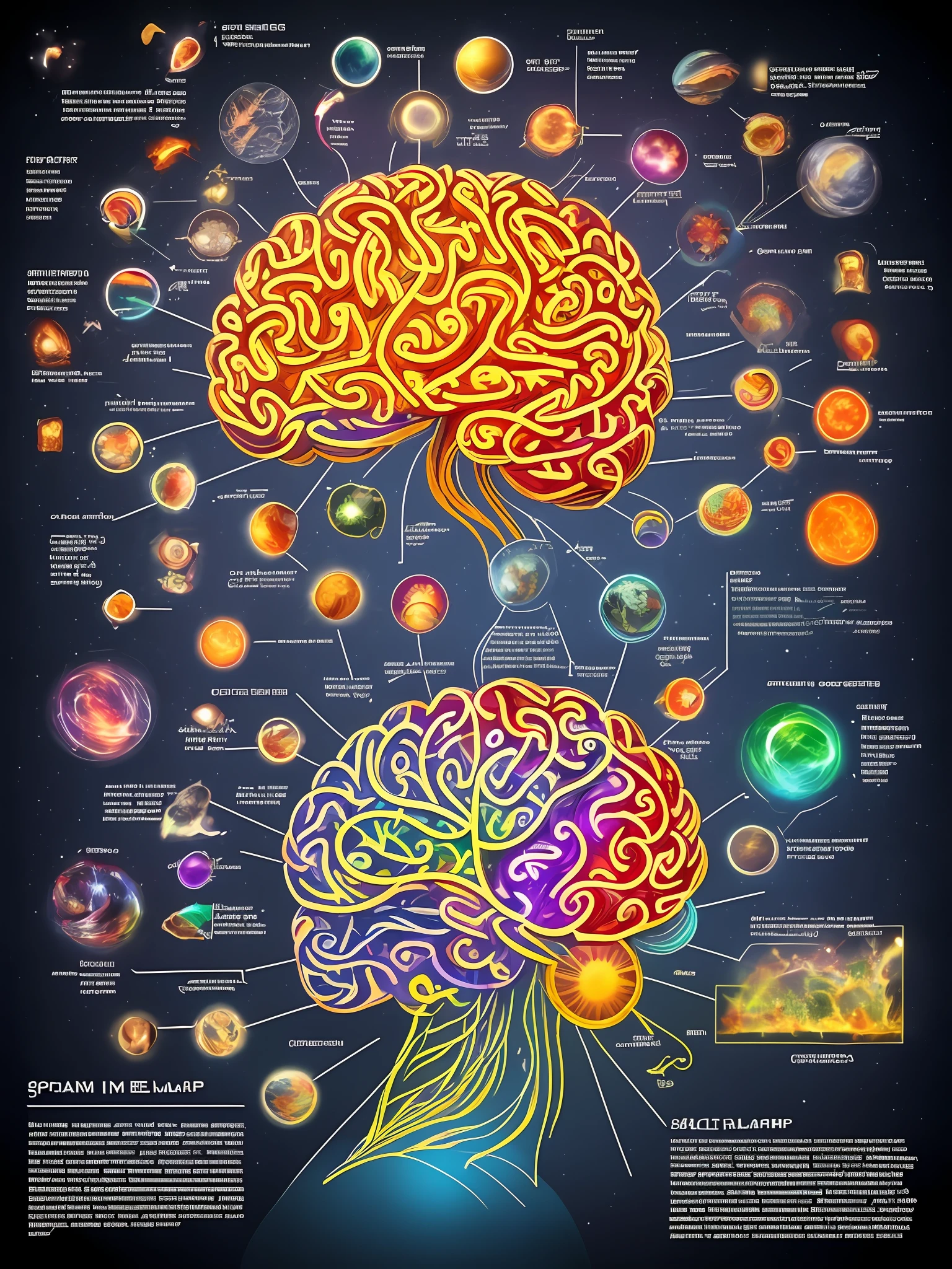 Brain map,pondering,sci-fy,kosmos,thinking,fantasy