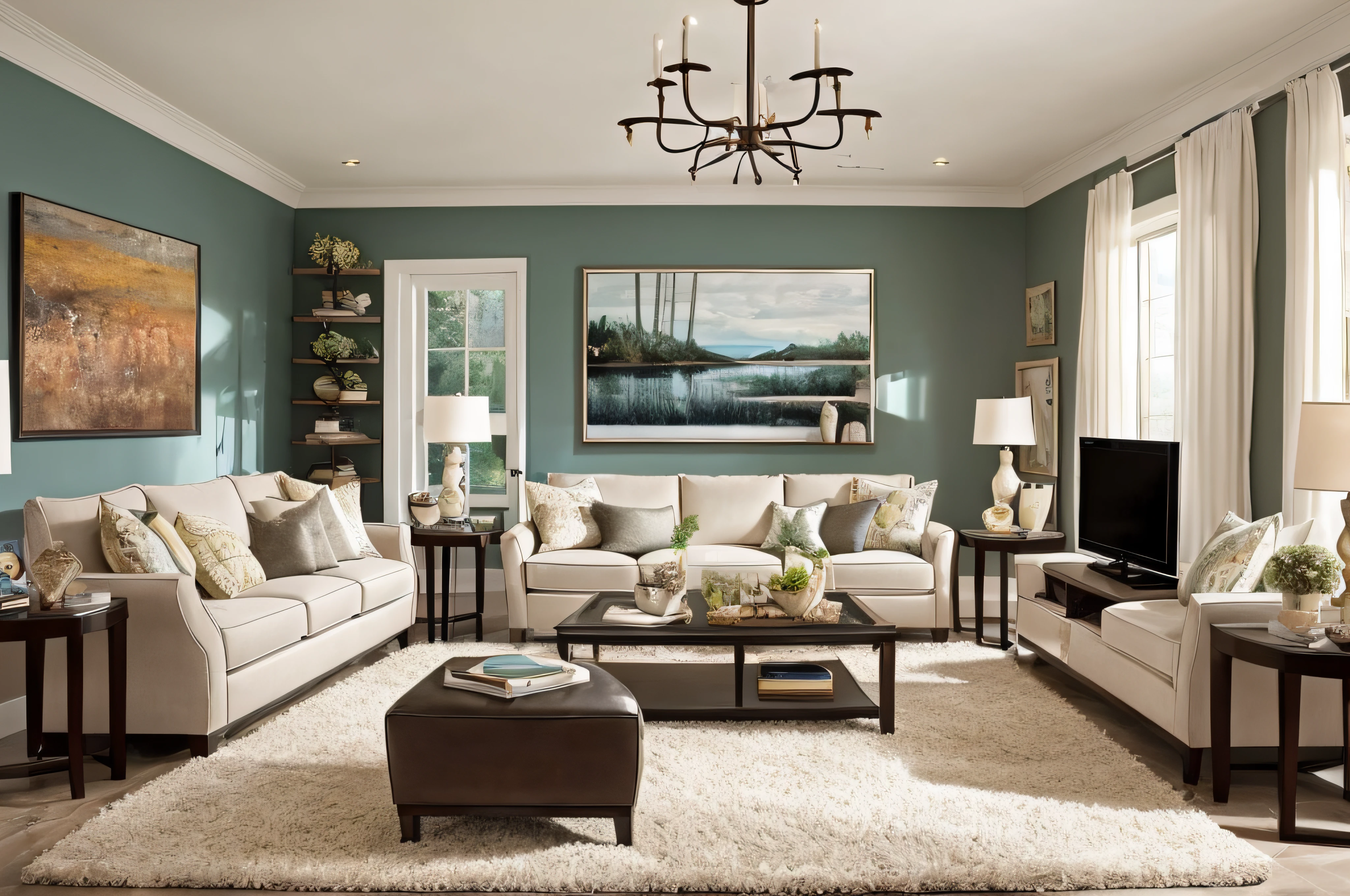 Create your dream living room: Describe the perfect combination of colors, furniture, and decor that embodies your ideal space for relaxation and entertainment.