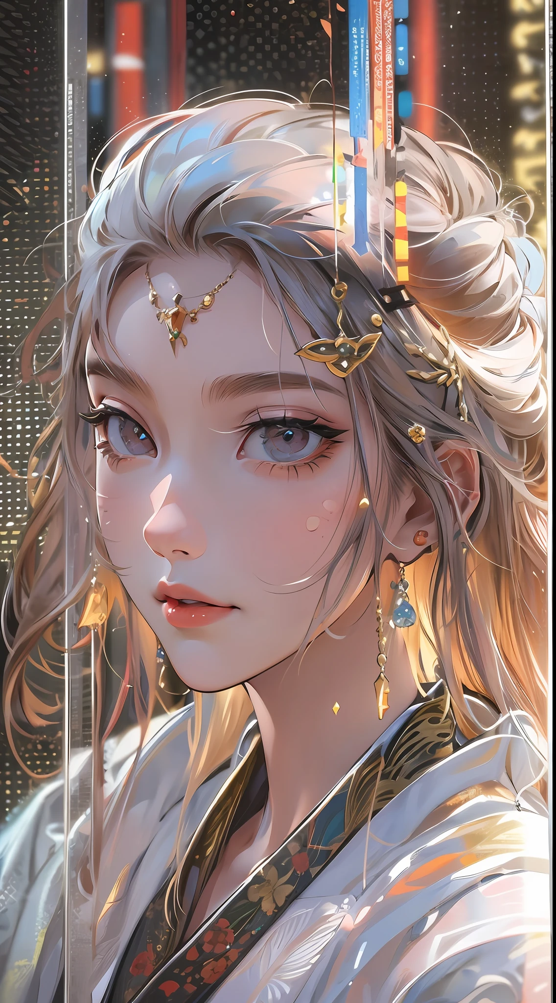 Best quality at best,tmasterpiece,illustratio,an extremely delicate and beautiful,The is very detailed,CG,unity,8k wallpaper,astounding,finely detailled,tmasterpiece,Best quality at best,offcial art,Very detailed CG unity 8k wallpaper,absurderes,Incredibly Ridiculous res,hugefilesize,ultra - detailed,A high resolution,The is very detailed,Beautiful detailed girl,very detailed eyes and faces,beatiful detailed eyes,light in face,(Hanfu:1.1),1girll,full bodyesbian,full bodyesbian,shot of,,tmasterpiece,1girll,独奏,brunette color hair,white dresses,,white thighhig,lake,dampness
