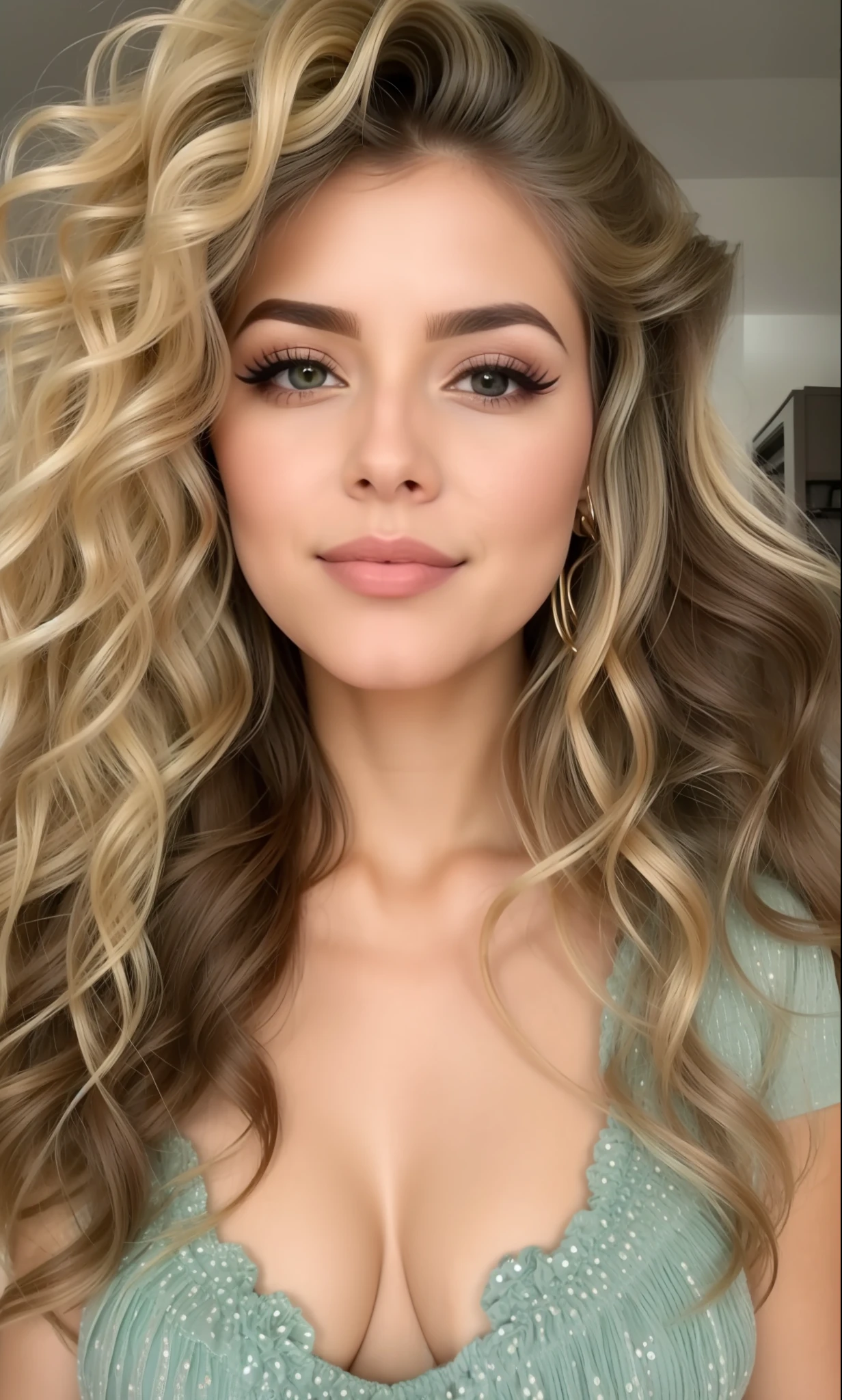 um close up de uma mulher com longos cabelos cacheados usando um vestido verde, pale skin curly blond hair, cabelos loiros cacheados | d & d, cabelos loiros sujos e encaracolados, cabelos loiros cacheados, loiro encaracolado, cabelos loiros cacheados, cabelos loiros cacheados, cabelos loiros muito cacheados, longos cabelos loiros e cacheados, cabelos loiros cacheados, longos cabelos loiros cacheados e fofos