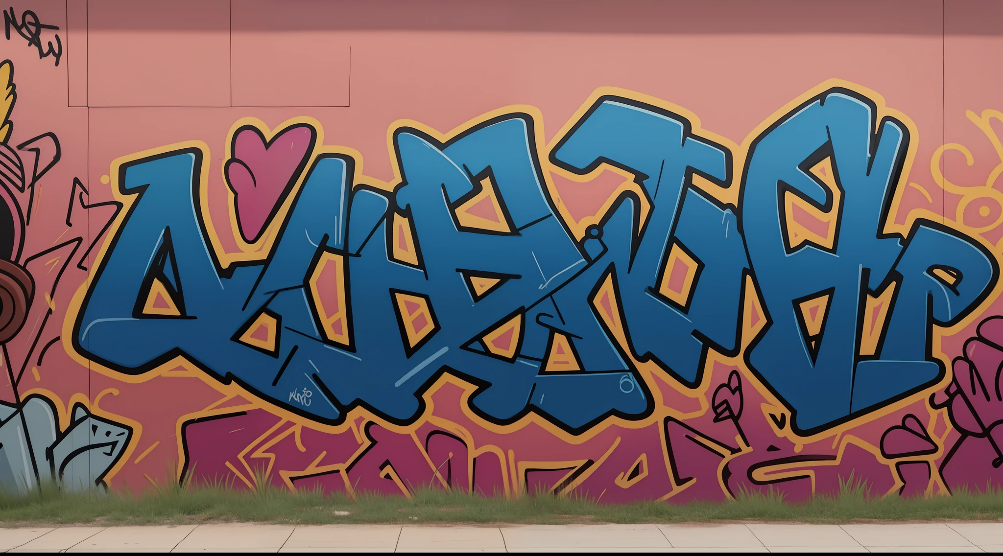 grafitty hyper realista en el muro debajo de un puente de la ciudad de new york