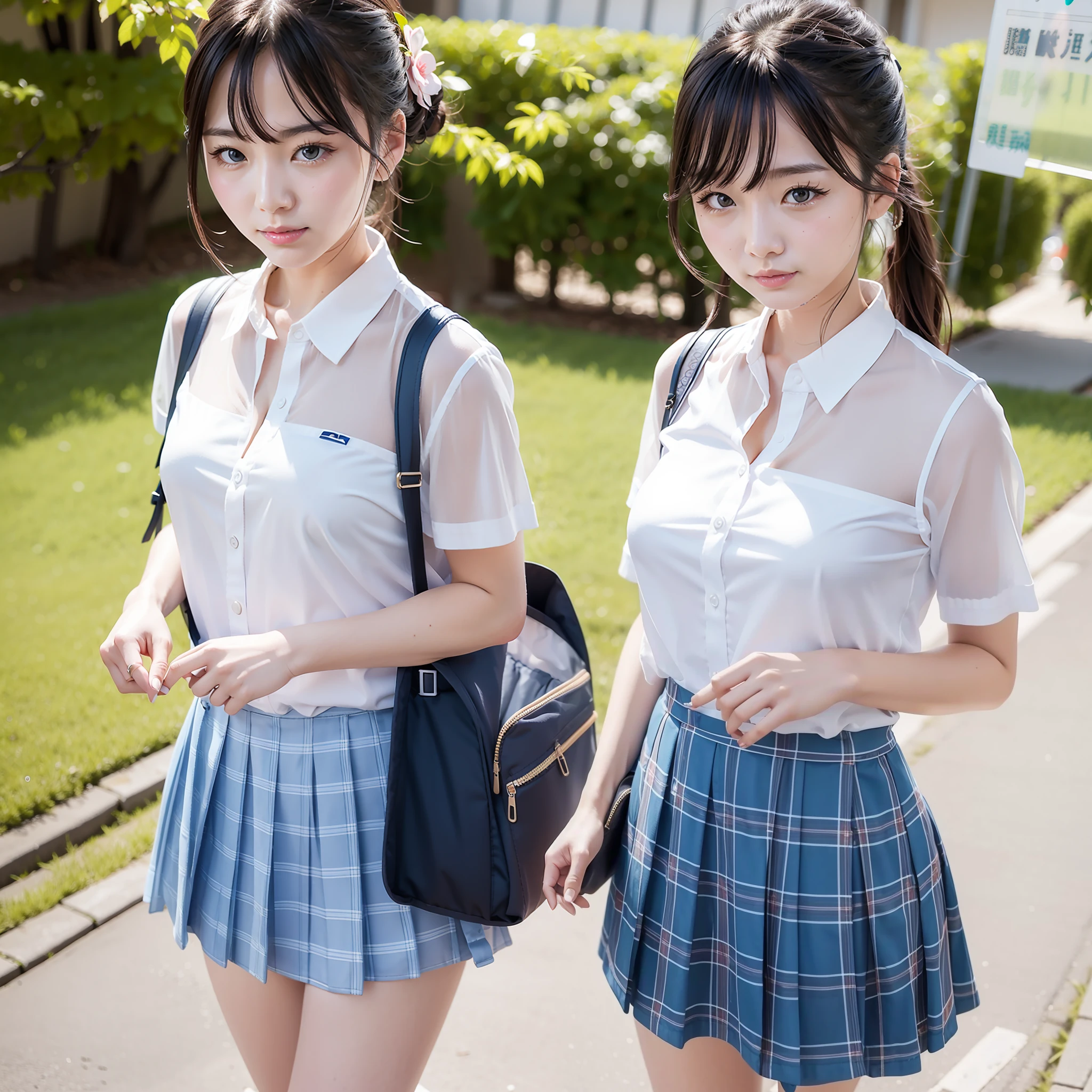 Open the button until you can see your cleavage、