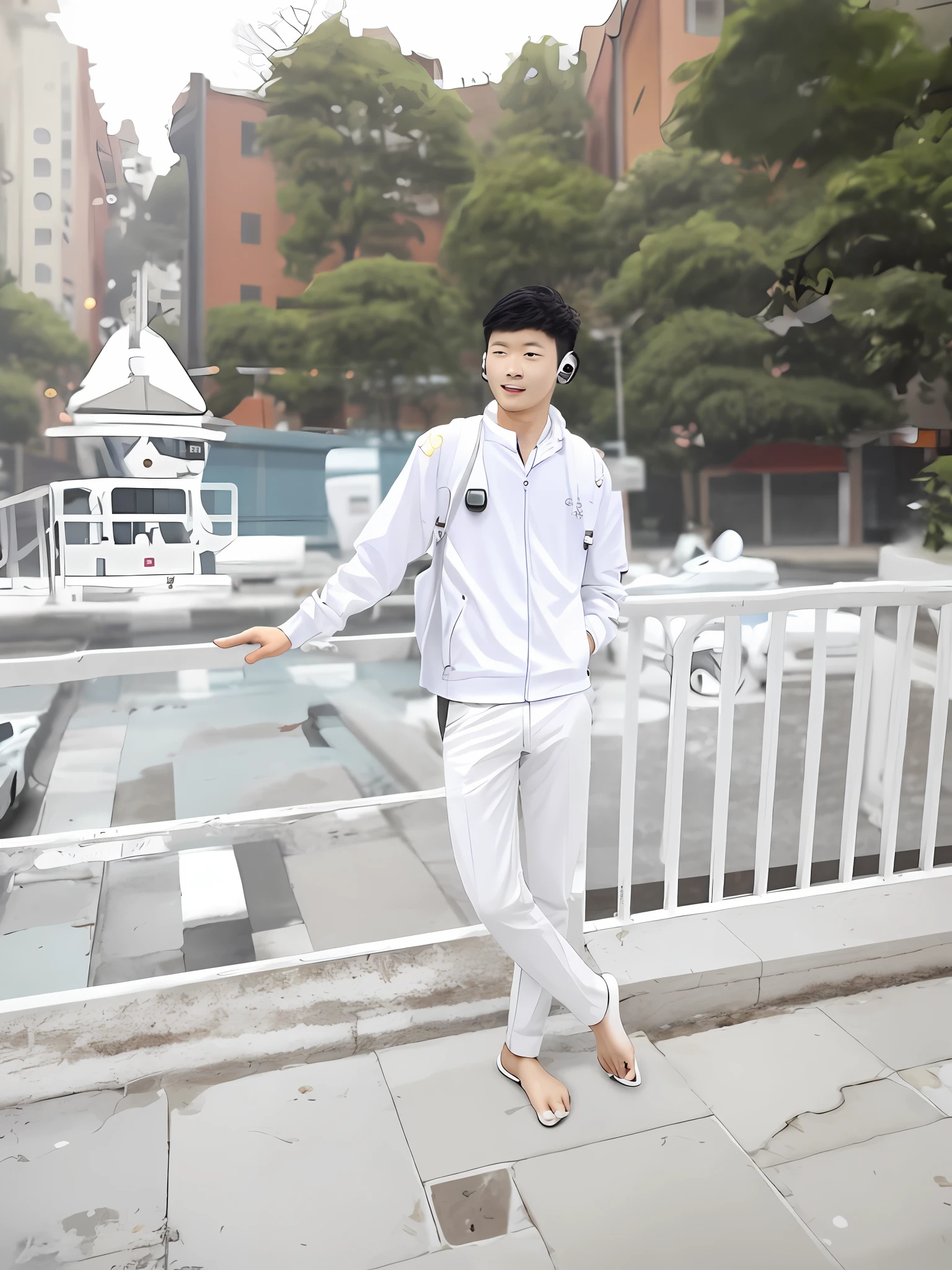 Short color white kardo, right Kan me earphone daldo