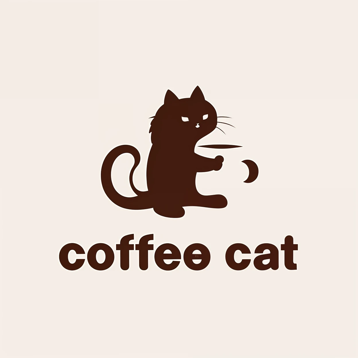 Logotipo gato com cara de bravo para loja