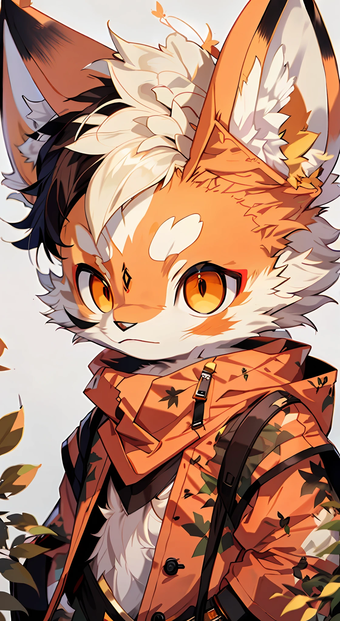 anime big breast, anime big breast, cat, Orange, black, White, Leaves, Leaves, Leaves, Leaves, Leaves, Leaves, Leaves, Leaves, Leaves, Leaves,, Detailed fanart, 🍂 Cute, author:Master of Han Chinese, 🍁 Cute, portrait of an anthro fox, fursona art, Avatar image, sakimichan, Furry art, Detailed art, :: rossdraws