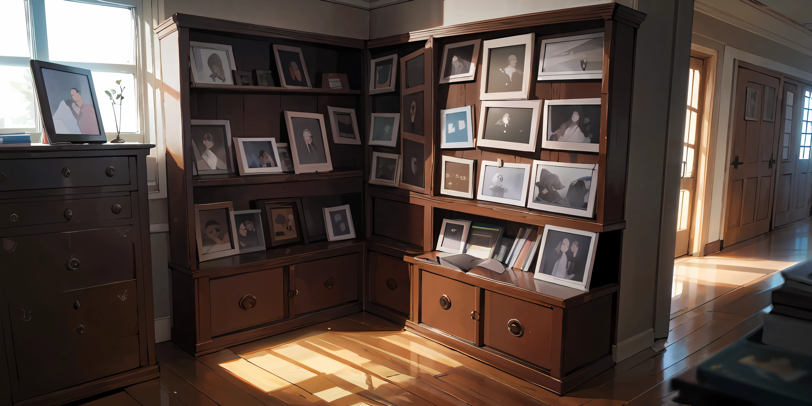Uma loja de antiguidades, with an old photo album featured.