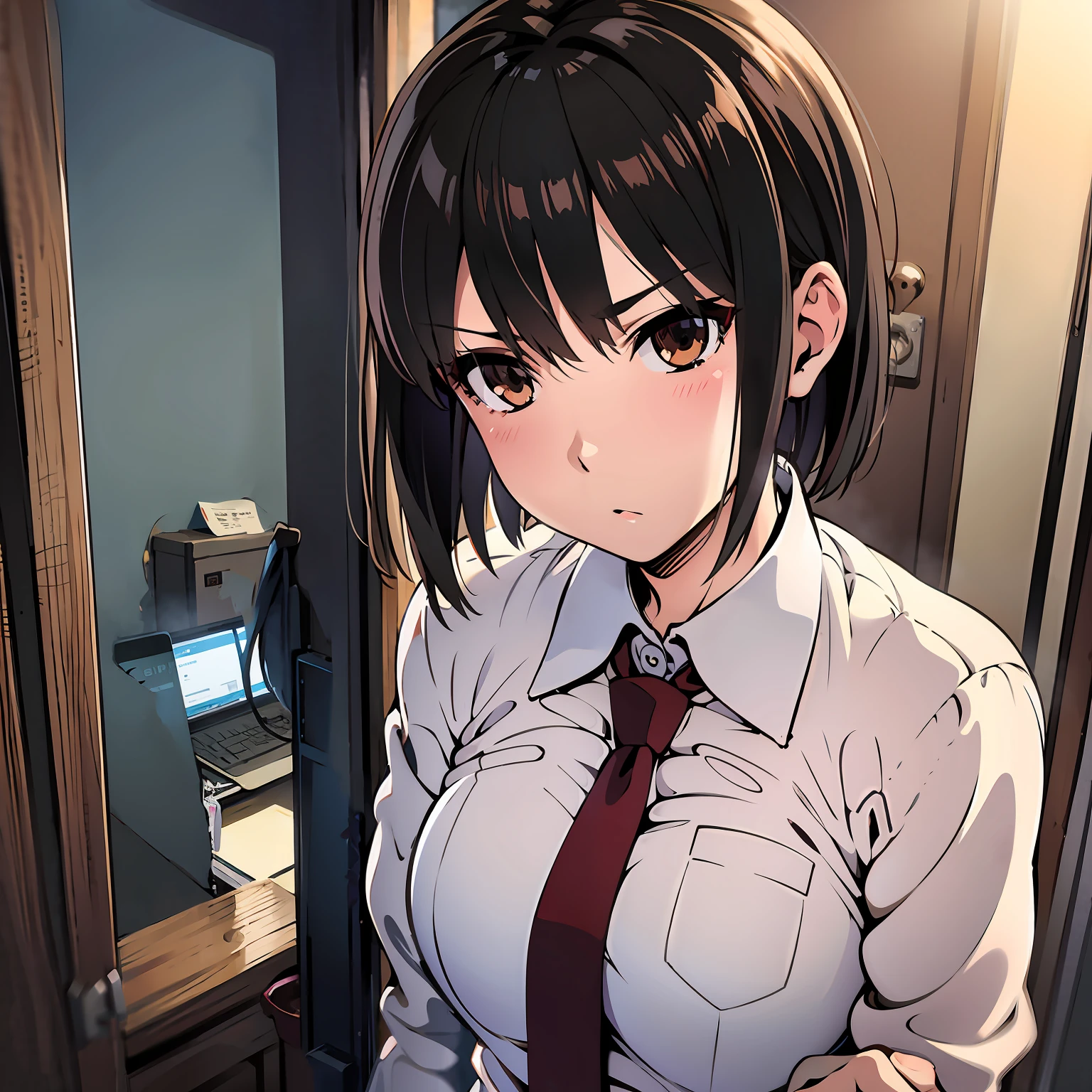White shirt,