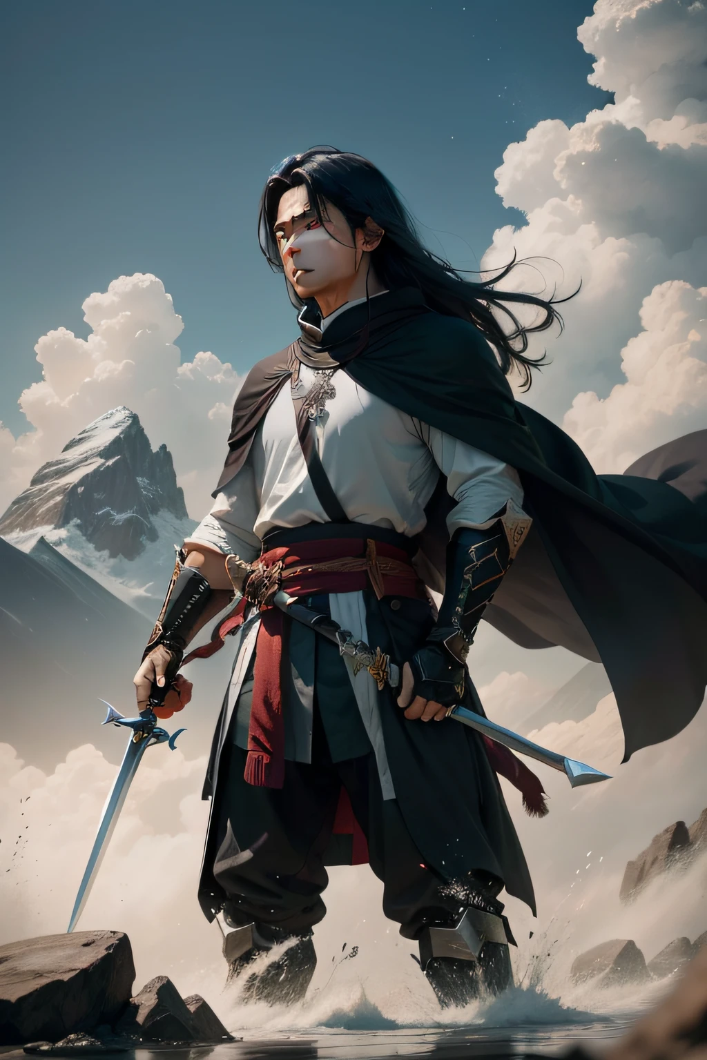 In the middle of the mountains，Two sword-shaped peaks thousands of feet high，Under the vast sea of clouds, they are 100 meters apart。

    These two sword-shaped peaks are very steep，It looks as if two enlarged versions of Excalibur have been inserted between heaven and earth，There is nothing to climb。

    At the top of these two sword-shaped peaks，It is less than 100 meters away from the vast sea of clouds in the sky，At the summit，There is a faint mist，Obscured by fog，The view from the top of the mountain is confused，Obscured，Vaguely, desi，It can still be found at the top of two sword-shaped peaks，Two people stood there quietly，It looks like a stone statue，Don't move，Only the fierce wind in the sky blew the clothes and hair of the two people in the wind。

    In both，One of them looked to be a young man in his twenties。，The young man is handsome，The handsome facial features are flawless，It's unique，It is simply a killer of all young girls in the world，Those flat eyes have a unique attraction，Very charming，It seems breathtaking。

    The young man has long black hair，Straight to the waist，Long hair is not tied down in any way，It draped behind him very casually, And fly at will with the howling wind，And on the back of young people，carrying a long sword，The body of the long sword was wrapped in a thick layer of white cloth，Only the delicacy of the exposed hilt can be seen，On the hilt of the sword，The word "light breeze" Engraved clearly，But it's weird，The entire body of that long sword actually did not make any ropes，As if sucked on the back of a young man，Nor did it fall，This scene，Apparently incomprehensible。

    The young man's name was Jian Chen，now，The number one master who enjoys a world-shaking reputation in the world of rivers and lakes，Also known as the title of Sword God，It is a generation of sword saints，One-handed quick sword technique，It has long since reached the level of God's perfection，Reach the top，Sin embargo, He was only in his twenties。

    For sword dust，Quacks know very little about the details，In addition to knowing that he is an orphan，There is no door behind，Nothing else is known，His origins，It's like a mystery，His powerful martial arts and superb swordsmanship no one knows where he learned it。

    And on that sword-shaped mountain a hundred meters opposite him，One is tall，The black-robed man stood there，Stay away from sword dust，This man is an old man，He looked fifty or sixty years old，Crane hair childlike appearance，A pair of old eyes sparkled，The eyes are shining，That sharp gaze was like a sharp sword，People don't dare to look，And in his hands，Holding a broad black giant sword，But it's weird，His greatsword was actually bladeless。

    This old man is a legendary figure who has disappeared in the rivers and lakes for hundreds of years - Dugu seeks defeat，Dugu's failed quest is just one of his titles，No one knows his real name and identity，Because go back a hundred years，He's a super strongman，Fight against invincible hands all over the world，now，People who also know some information about solitude and defeat，Very few are still alive，Despite this，But his former glory is incomparable，Still passed down from generation to generation。，A hundred years later, His strength is even better than before，now，No one knows what strength Dugu has reached，to defeat himself。

    Dugu Qiu lost the election, A pair of eyes stared at Jian Chen quietly, A hundred meters away looks no more than twenty years old，The gaze is fierce，It seems to have the sharpness of a sword，A cold light flashed in his eyes from time to time。

    "Sword dust，At such an age, He has physical strength that is not weaker than that of his old husband，and your achievements in kendo，It has reached heights that even old people cannot match，It's a pity，You killed my only beloved，This revenge must be revenge，Today anyway，I want justice for my only disciple。。Dugu said in a deep voice。，In that seemingly calm tone，But it is full of chilling killing intent。

    Jian Chen's face was calm，His eyes looked at Dugu's stunned defeat indifferently，A white robe flutters in the wind，And that waist-high hair，Even blown by the wind，Looks so dashing。

    "I can't blame it，It was your apprentice who took the initiative to offend me，As for dying under my sword，He can only be blamed for his lack of learning。Jian Chen's lips gently opened and closed，A faint voice spat out of his mouth。

    Dugu Qiu was defeated，Laughed angrily："good，baik，baik，A good person is not good at learning，Then I'm going to see you today，See how capable you are，Can you put the old man under the breeze sword in your hand?。"

dices，Seek defeat alone，Wielding the Xuantian Heavy Sword in his hand，Suddenly，An incomparably powerful sword qi emanated from the sword，With sharp sword qi, It shot at sword dust a hundred meters away at lightning speed。。

    Jian Chen's face was calm，With the sound of the sword unsheathed，The long sword behind him instantly appeared in Jian Chen's hand。，That's four feet long，The slender sword is broad，Two fingers wide，A layer of silvery-white sword light emanated throughout the sword。，Right now, The long sword in Jian Chen's hand quickly stabbed out。，I saw an incomparably powerful sword qi burst out from the sword。，At a speed that is simply impossible to grasp with the naked eye, He struck towards the sword qi that Dugu Qiu struck。。

    "Boom！"

Two sword qi collided，with a loud bang，deafening，The powerful True Qi aftermath is centered around the point of explosion，It quickly spread in all directions，Dispersed the faint clouds around it。

    then，Jian Chen and Dugu flew up at the same time，Detached from the mountain at your feet，Fly between two peaks，A fierce battle took place in mid-air。

    The speed of the two shots is extremely fast，The sound of weapons colliding and rubbing sounded in the air，One after another powerful sword qi shot out from the place where the two were fighting。，Make big holes in the surrounding peaks，Countless pieces of rubble fell to the ground，Under thousands。

    It only takes a few breaths of time，Chen Jian and Duguqiu were defeated, The two quickly fought hundreds of rounds，After that